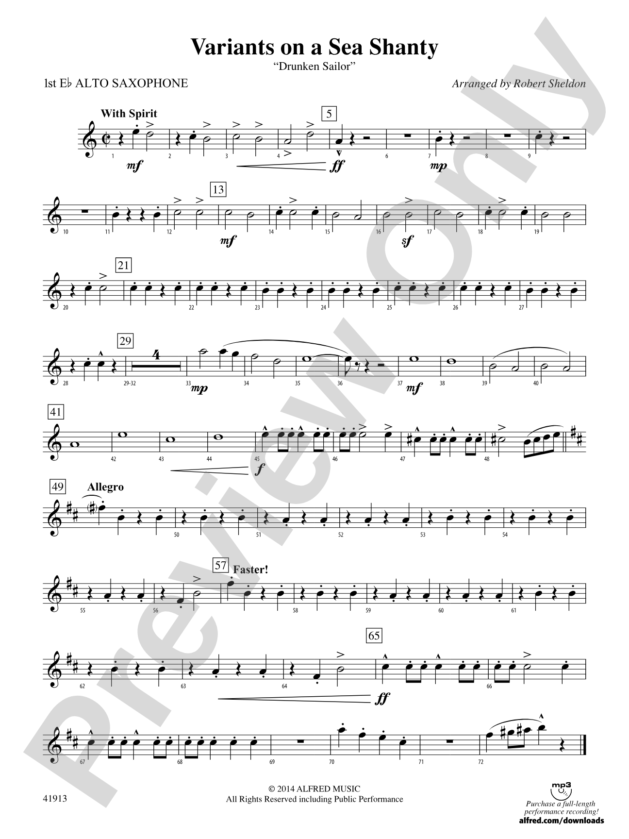 Variants on a Sea Shanty: E-flat Alto Saxophone