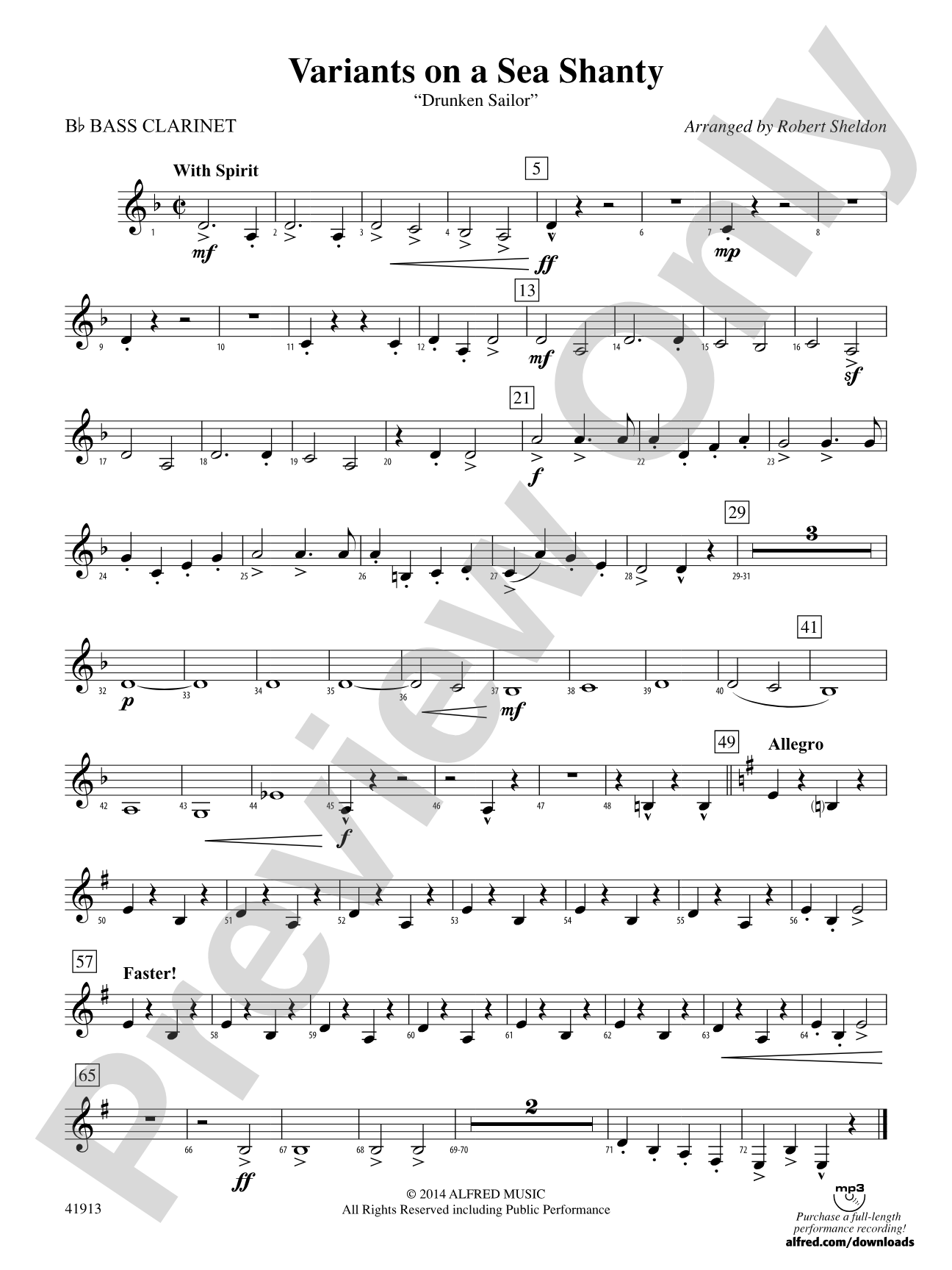 Variants on a Sea Shanty: B-flat Bass Clarinet