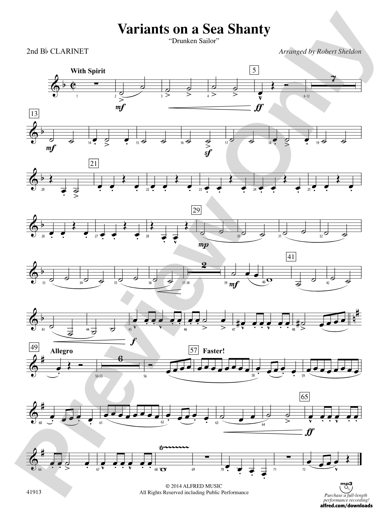 Variants on a Sea Shanty: 2nd B-flat Clarinet