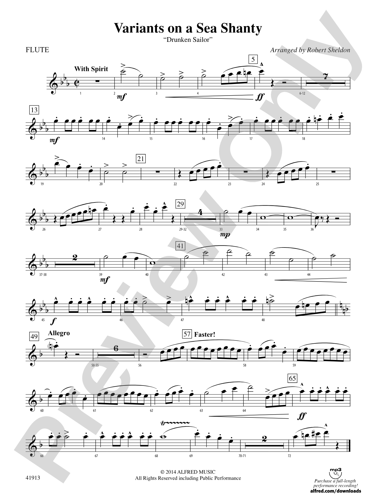 Variants on a Sea Shanty: Flute