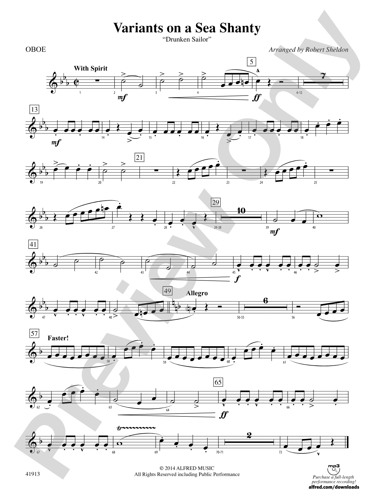 Variants on a Sea Shanty: Oboe