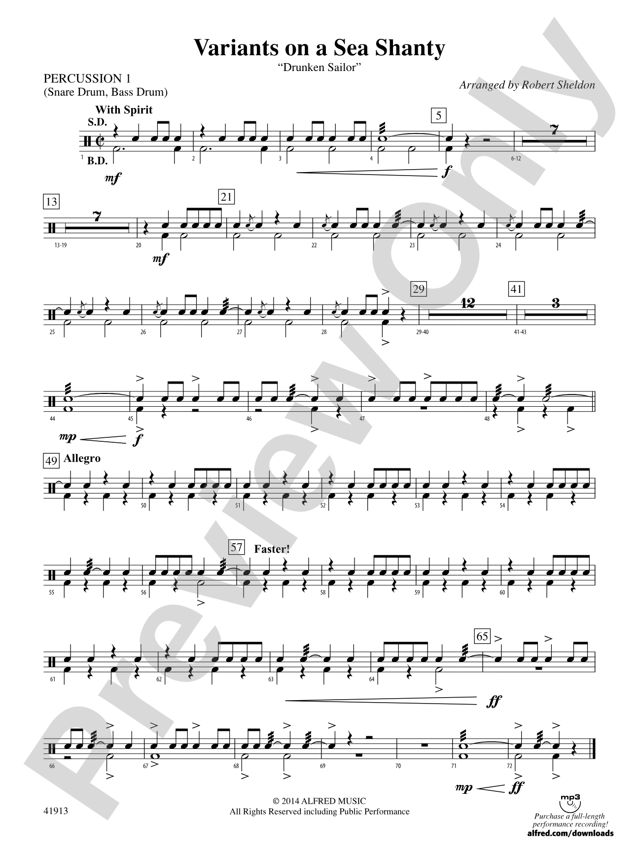 Variants on a Sea Shanty: 1st Percussion