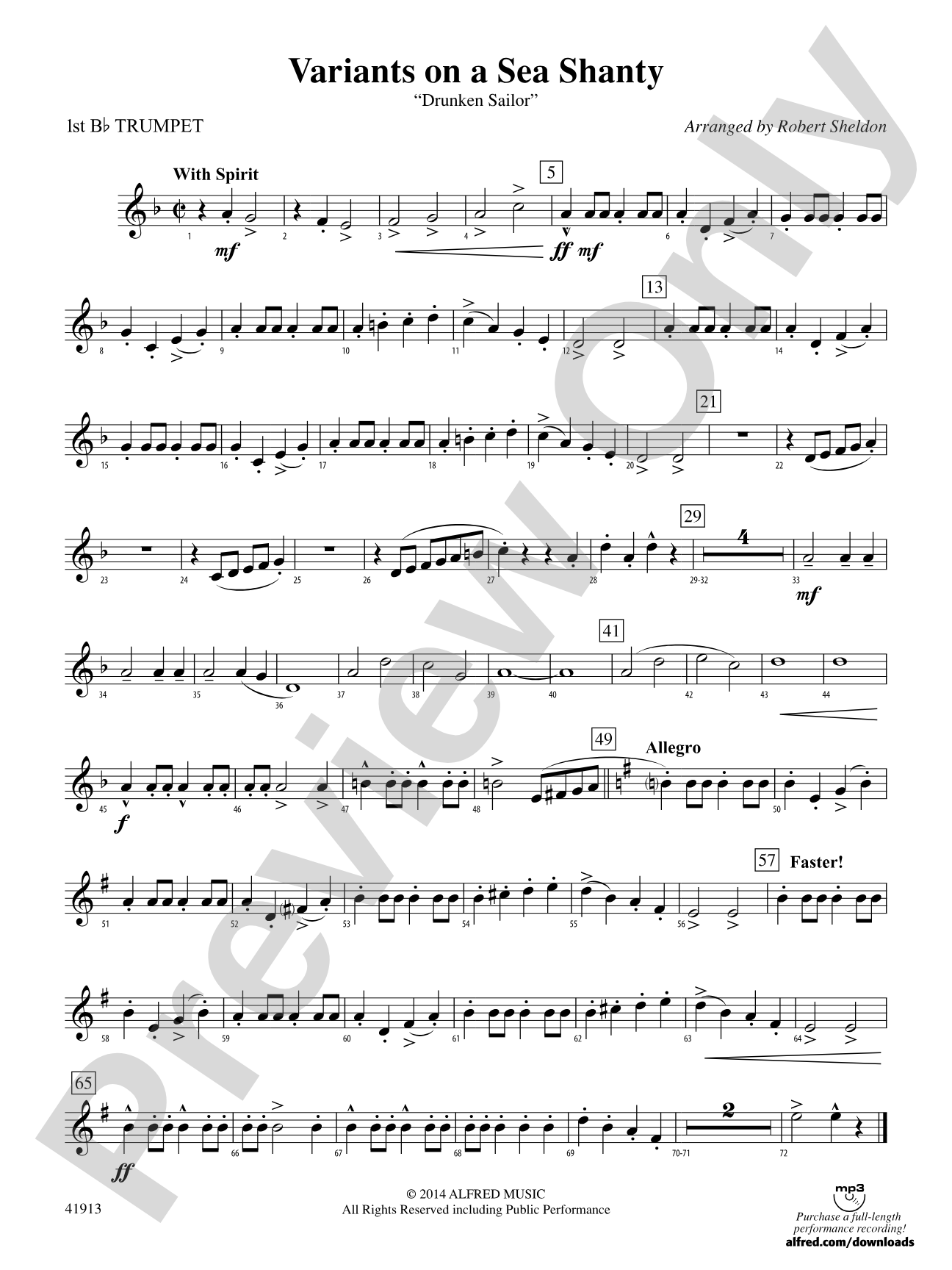 Variants on a Sea Shanty: 1st B-flat Trumpet