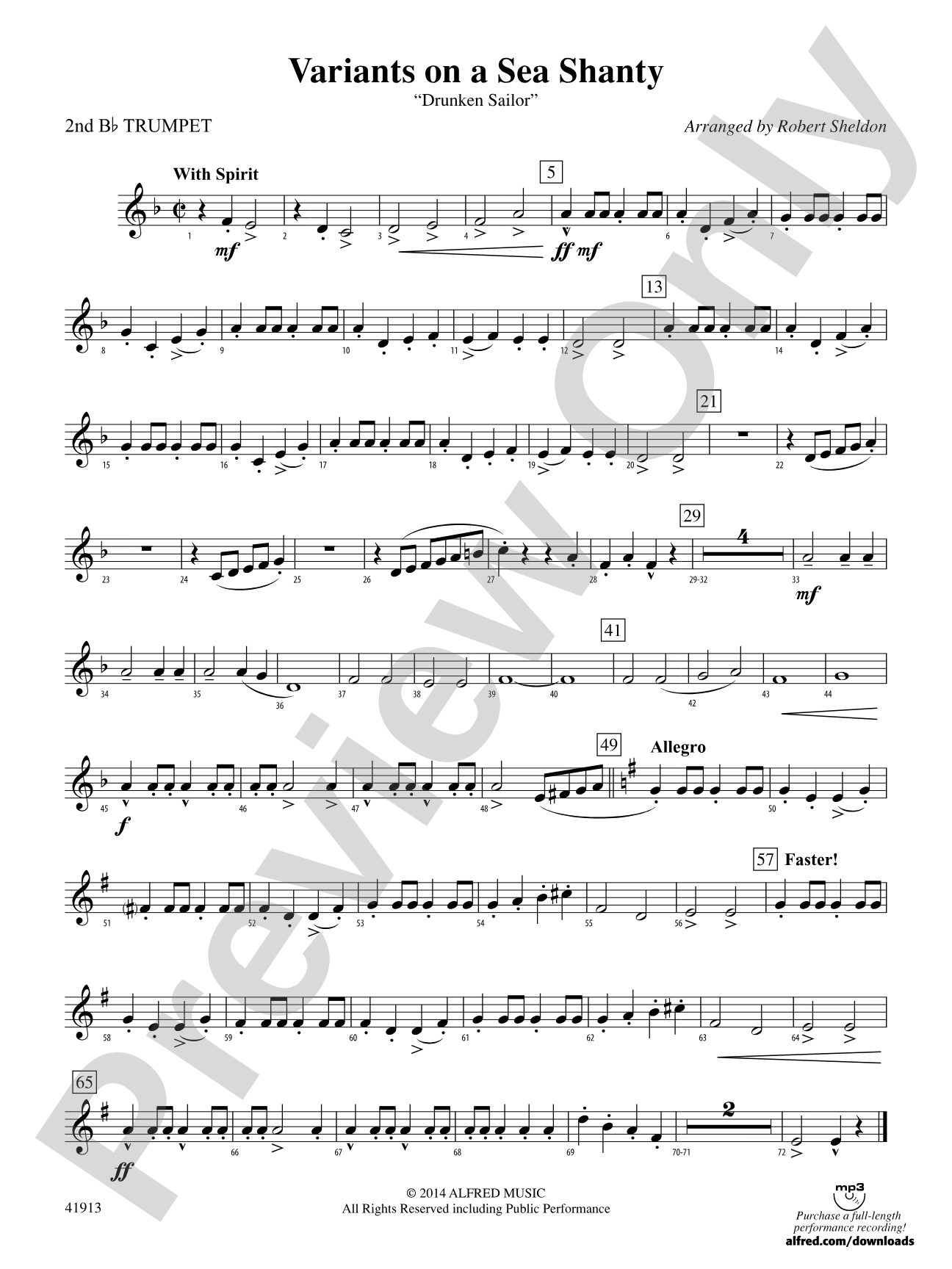 Variants on a Sea Shanty: 2nd B-flat Trumpet