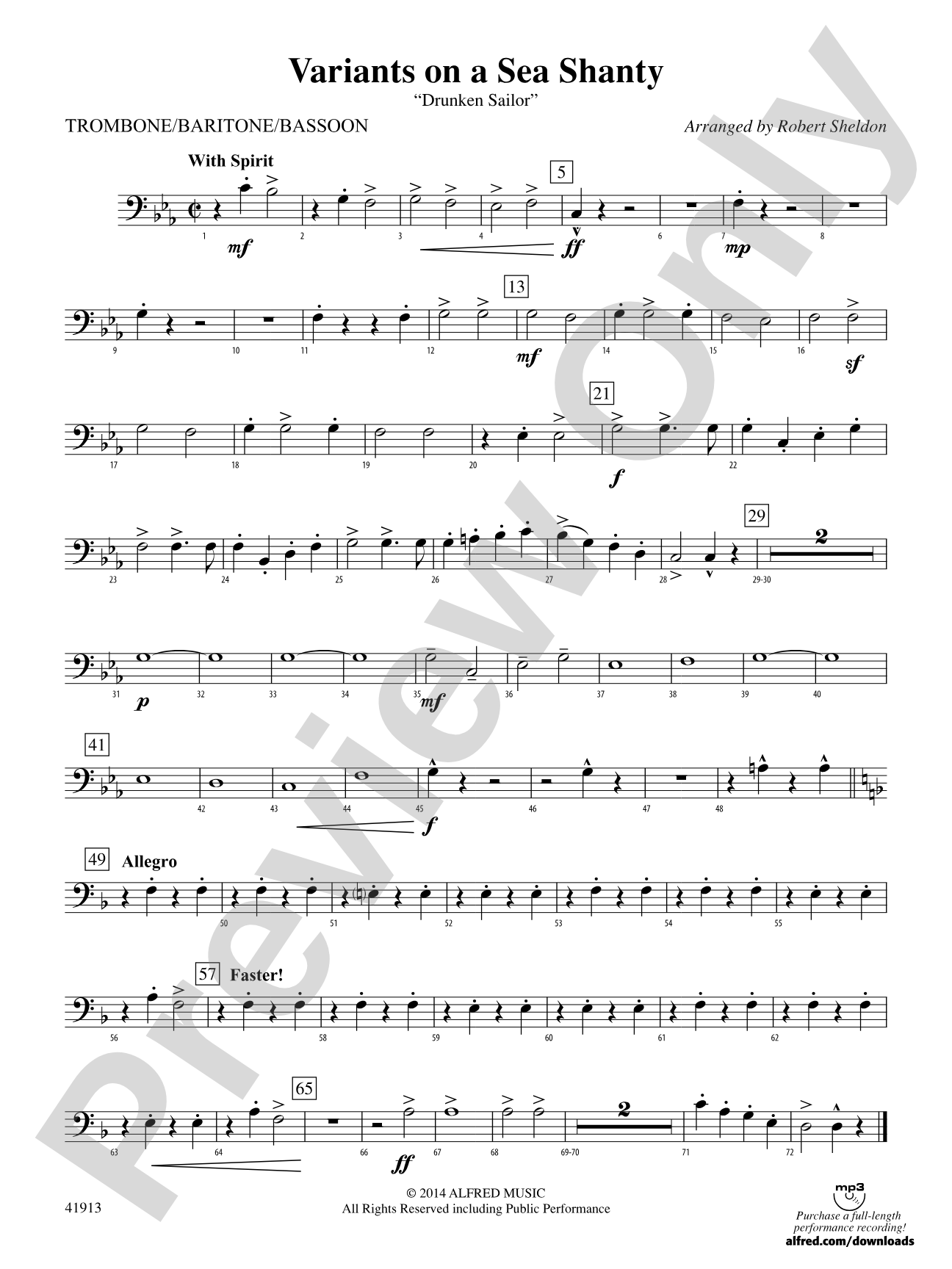 Variants on a Sea Shanty: 1st Trombone