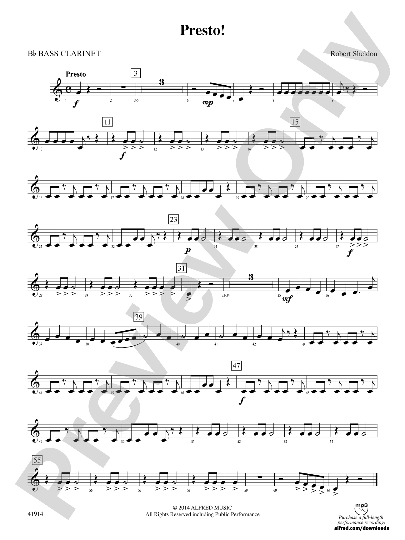 Presto!: B-flat Bass Clarinet