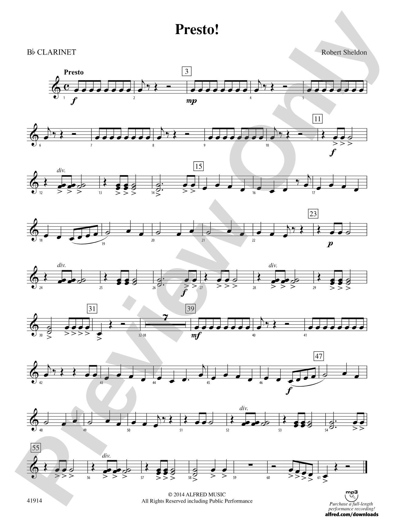 Presto!: 1st B-flat Clarinet