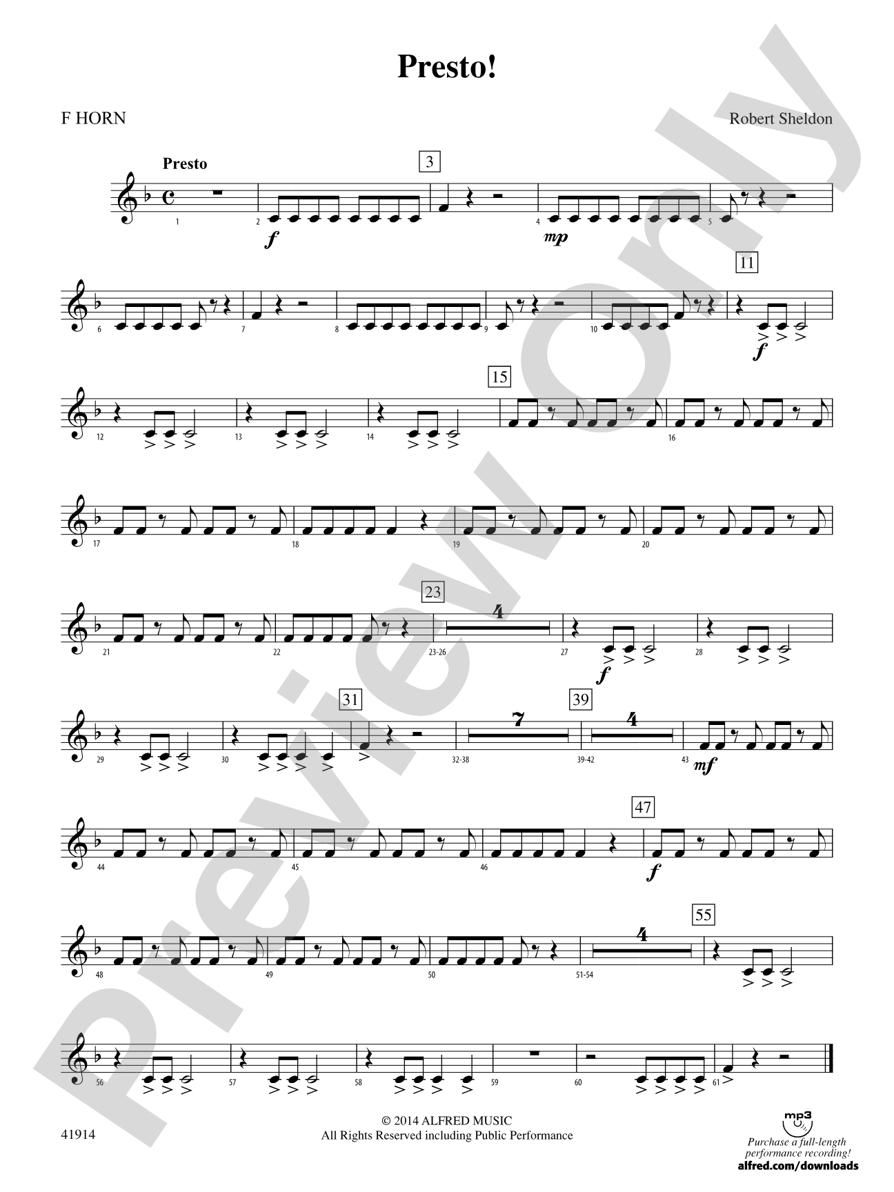 Presto!: 1st F Horn