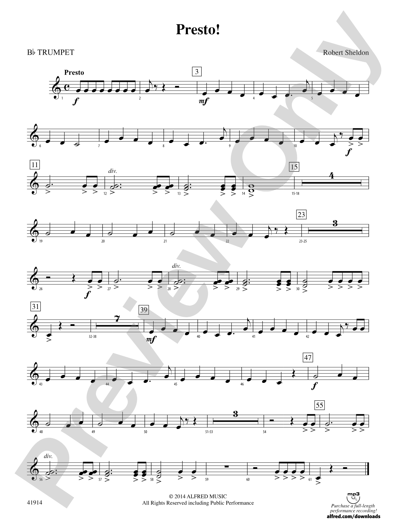Presto!: 1st B-flat Trumpet