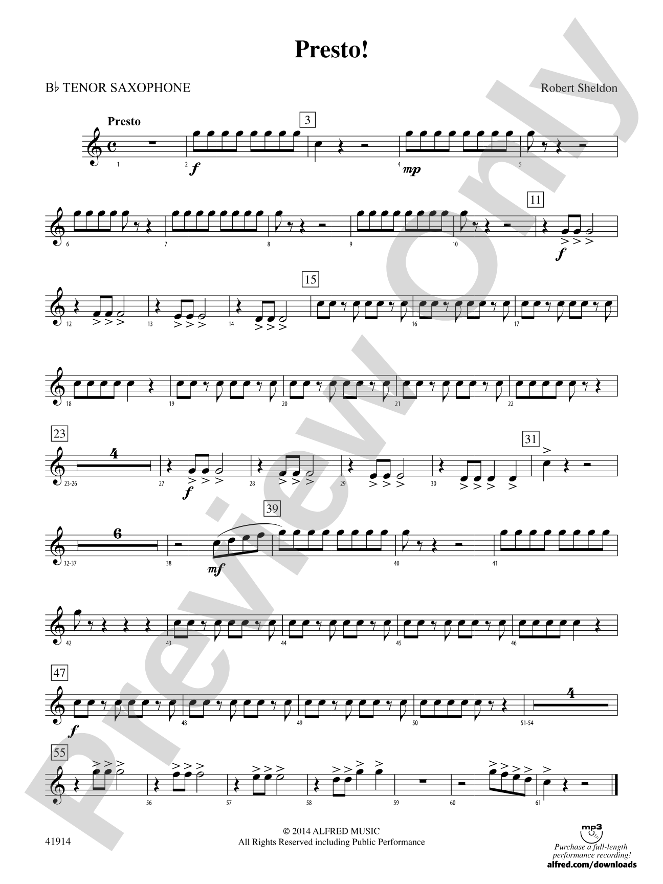 Presto!: B-flat Tenor Saxophone