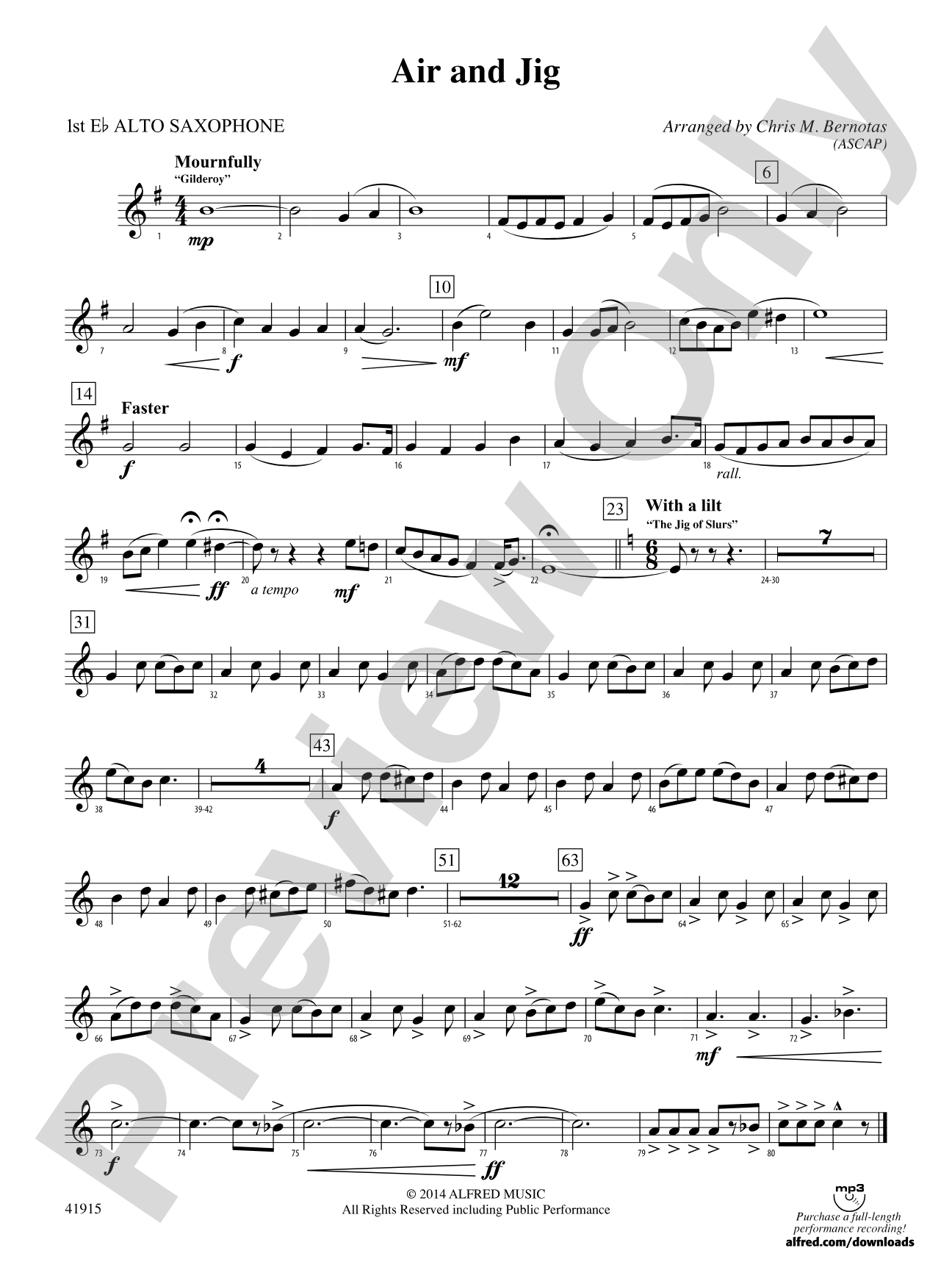 Air and Jig: E-flat Alto Saxophone