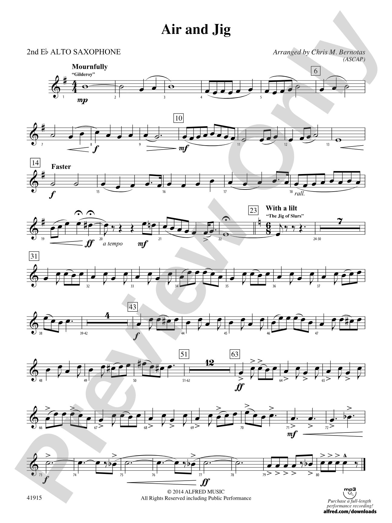Air and Jig: 2nd E-flat Alto Saxophone