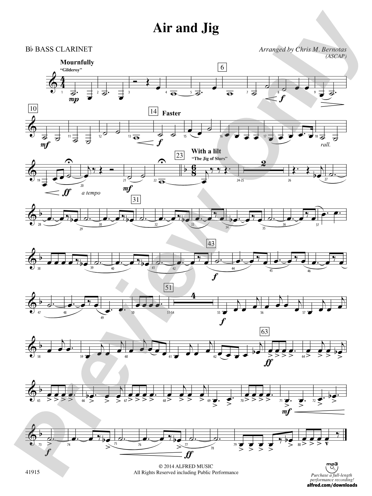 Air and Jig: B-flat Bass Clarinet