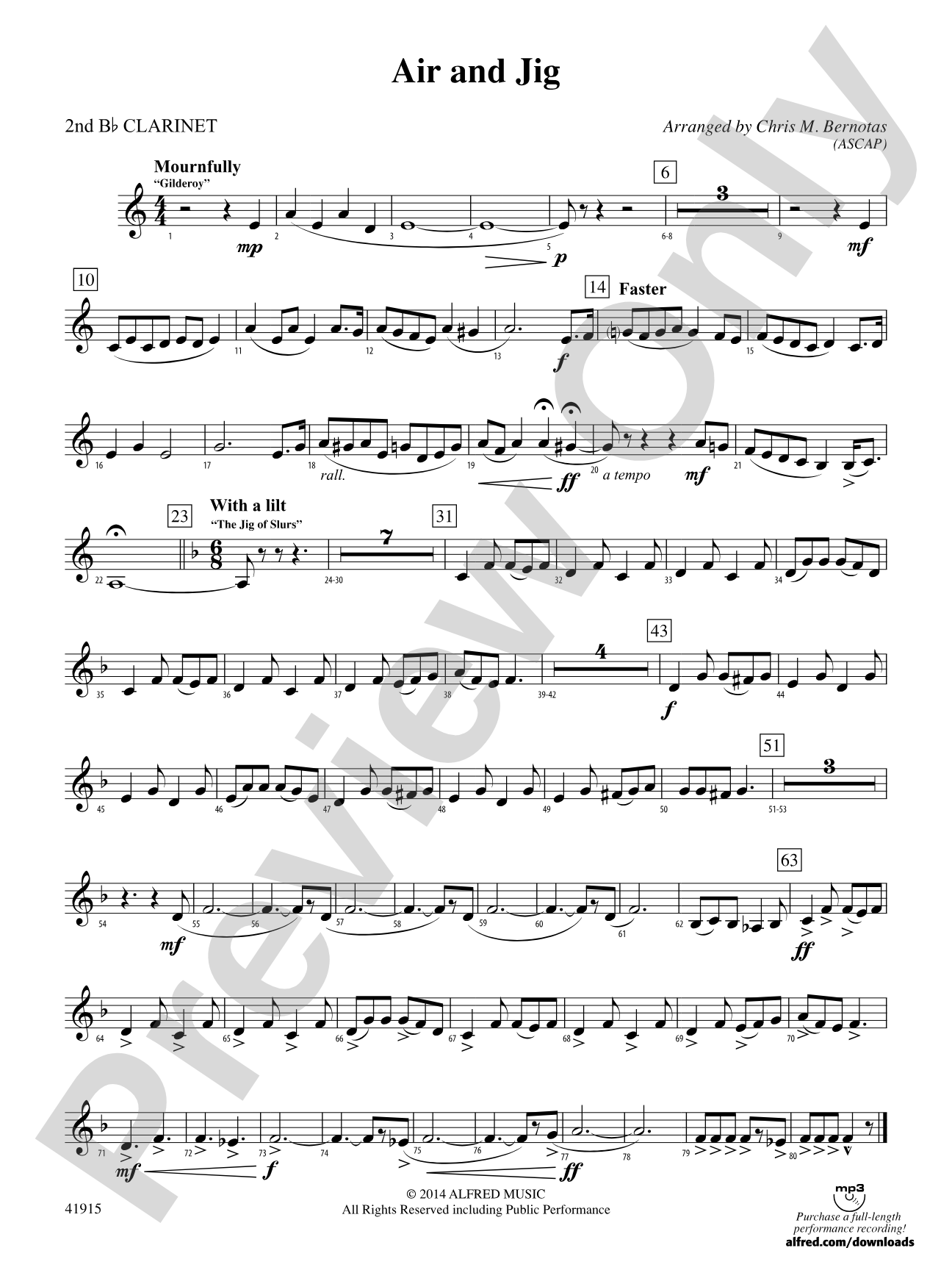 Air and Jig: 2nd B-flat Clarinet