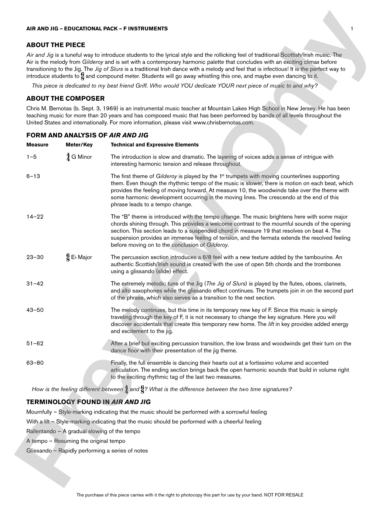 Air and Jig: F Educational Pack