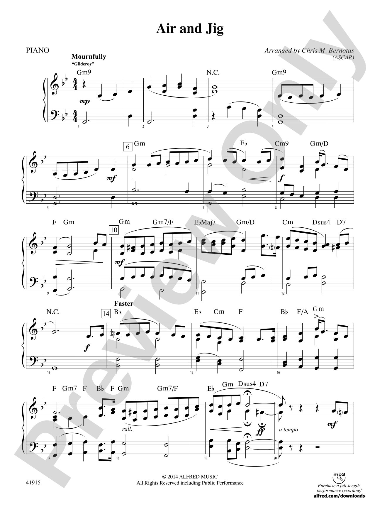 Air and Jig: Piano Accompaniment