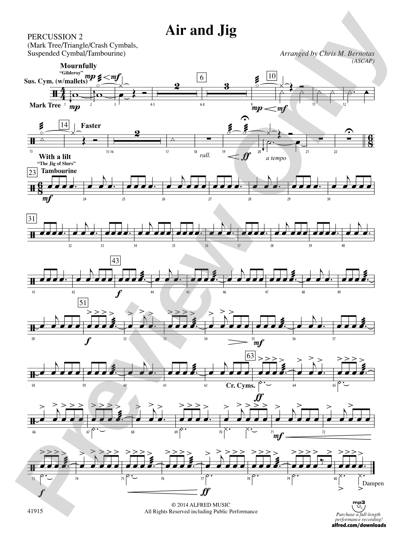 Air and Jig: 2nd Percussion