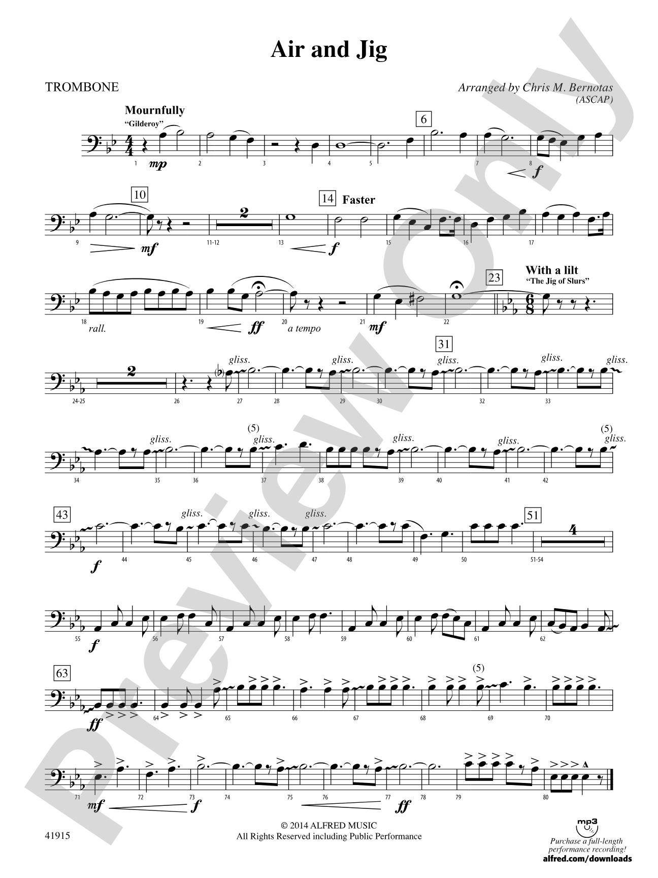 Air and Jig: 1st Trombone