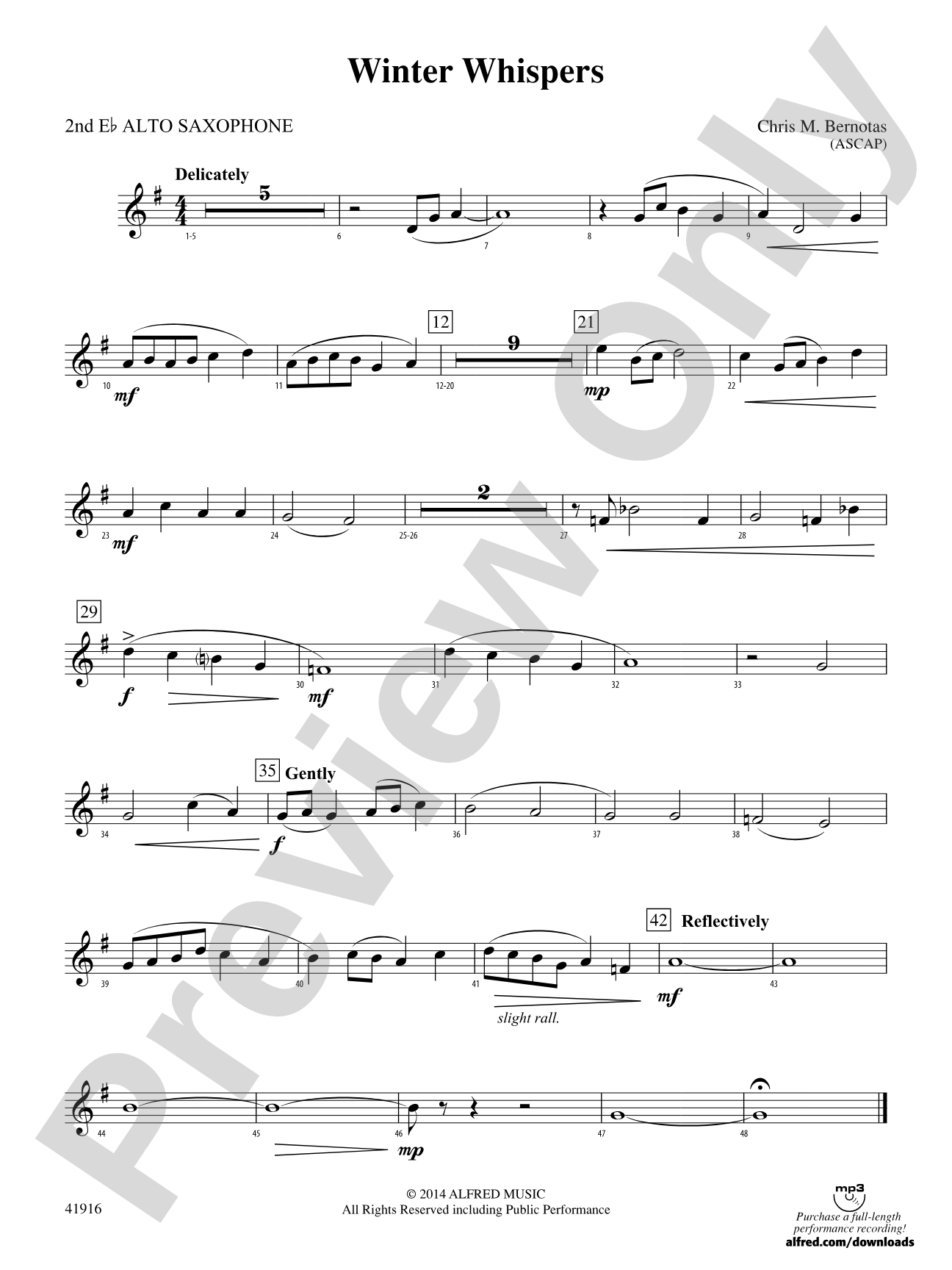 Winter Whispers: 2nd E-flat Alto Saxophone