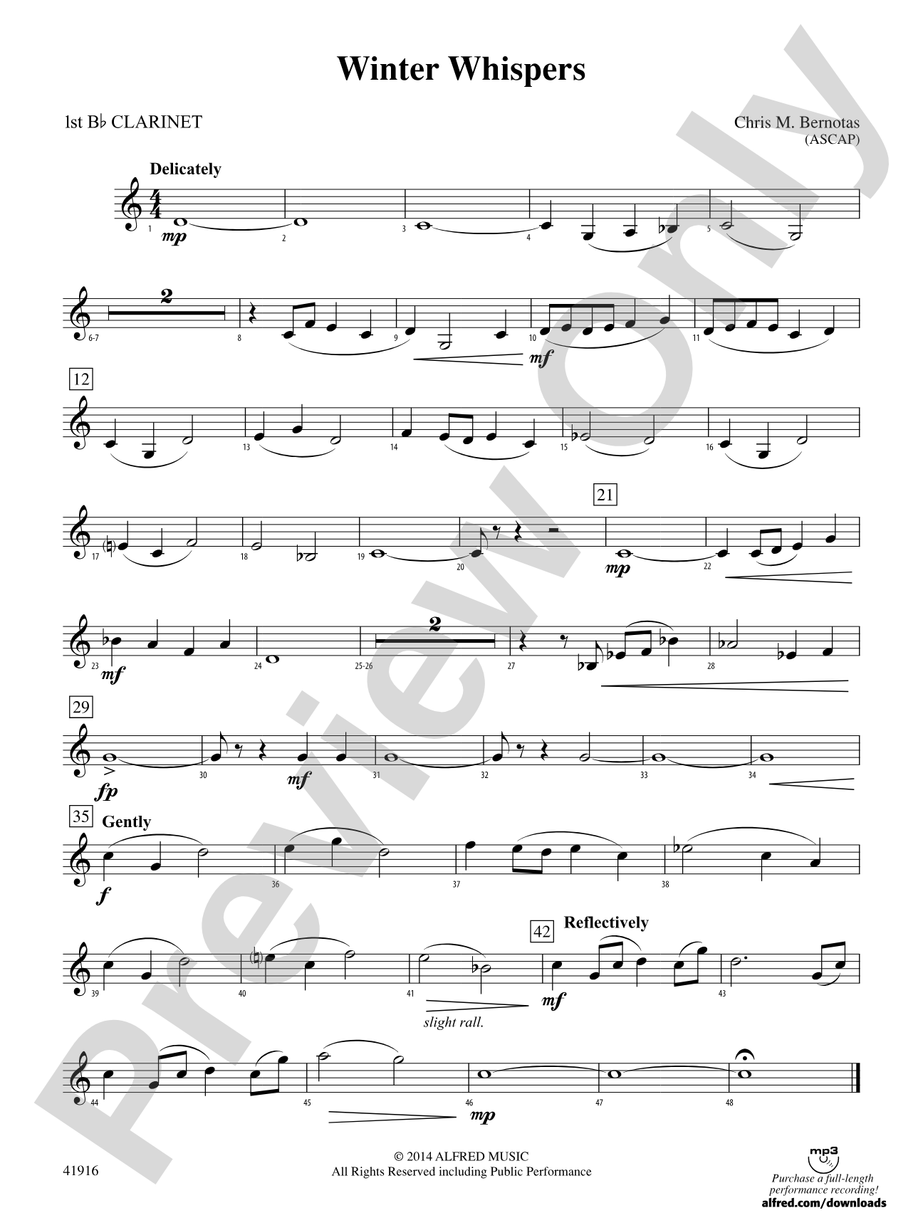Winter Whispers: 1st B-flat Clarinet