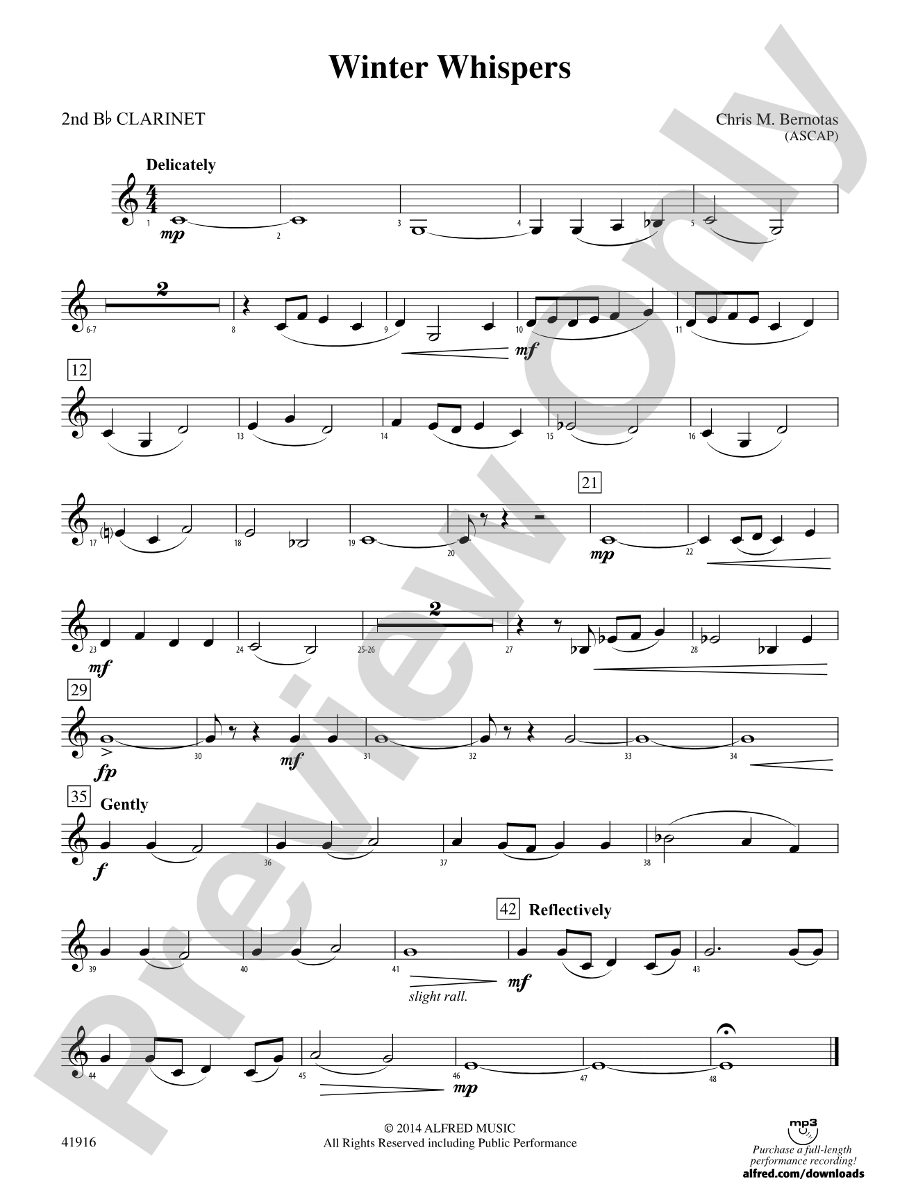 Winter Whispers: 2nd B-flat Clarinet
