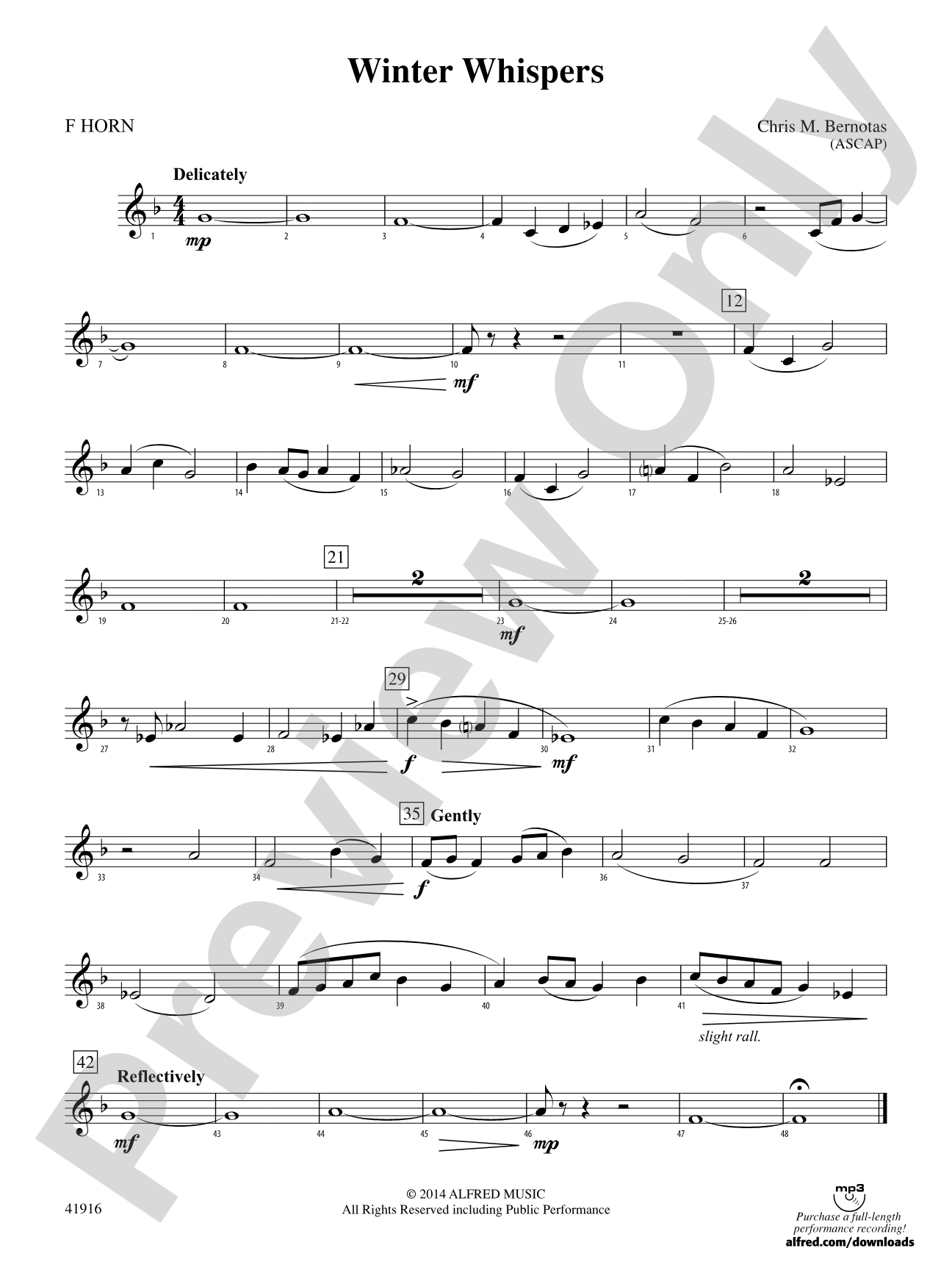 Winter Whispers: 1st F Horn
