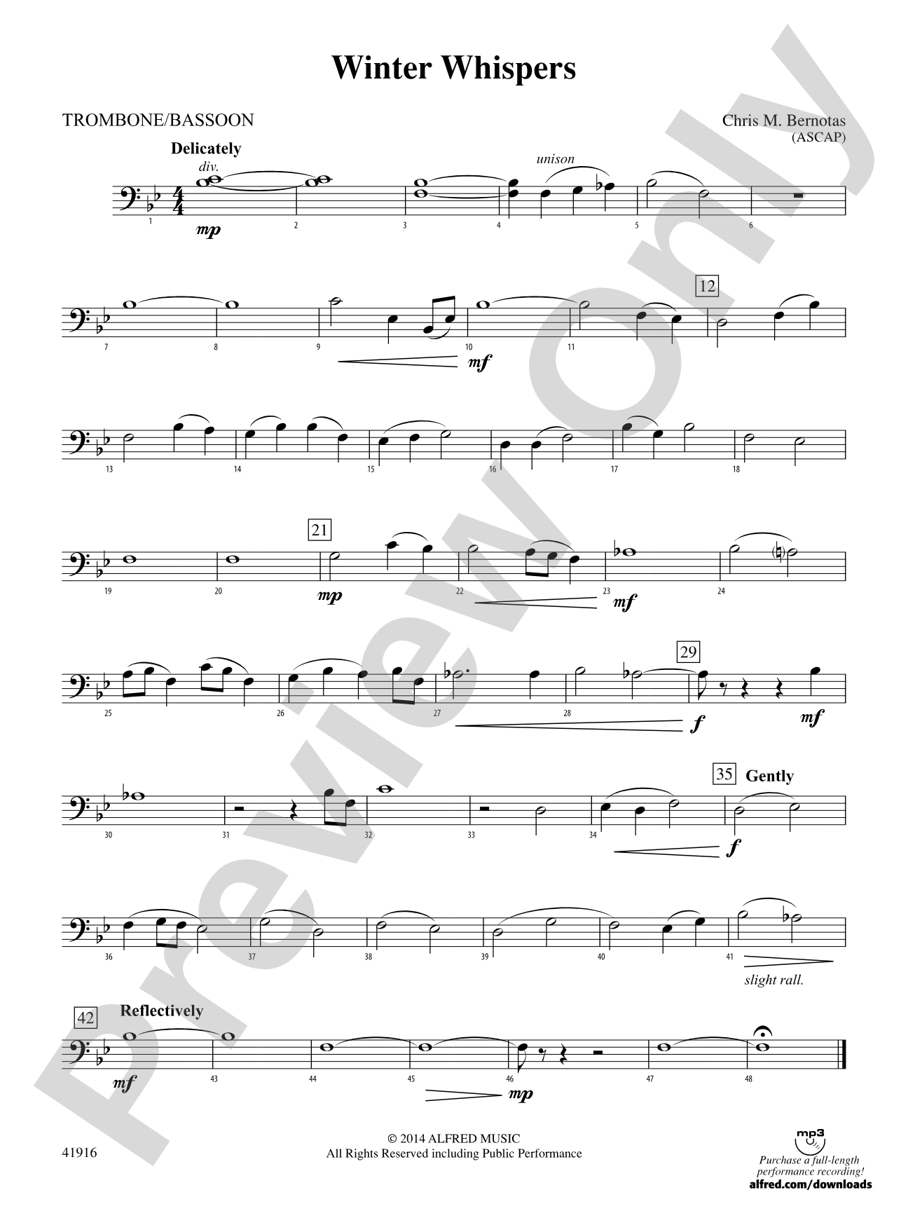 Winter Whispers: 1st Trombone