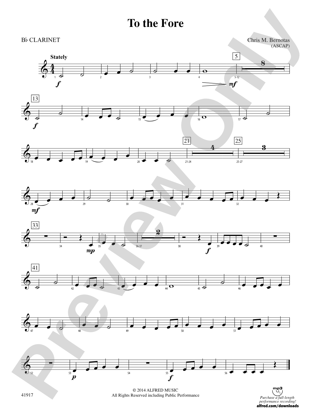 To the Fore: 1st B-flat Clarinet