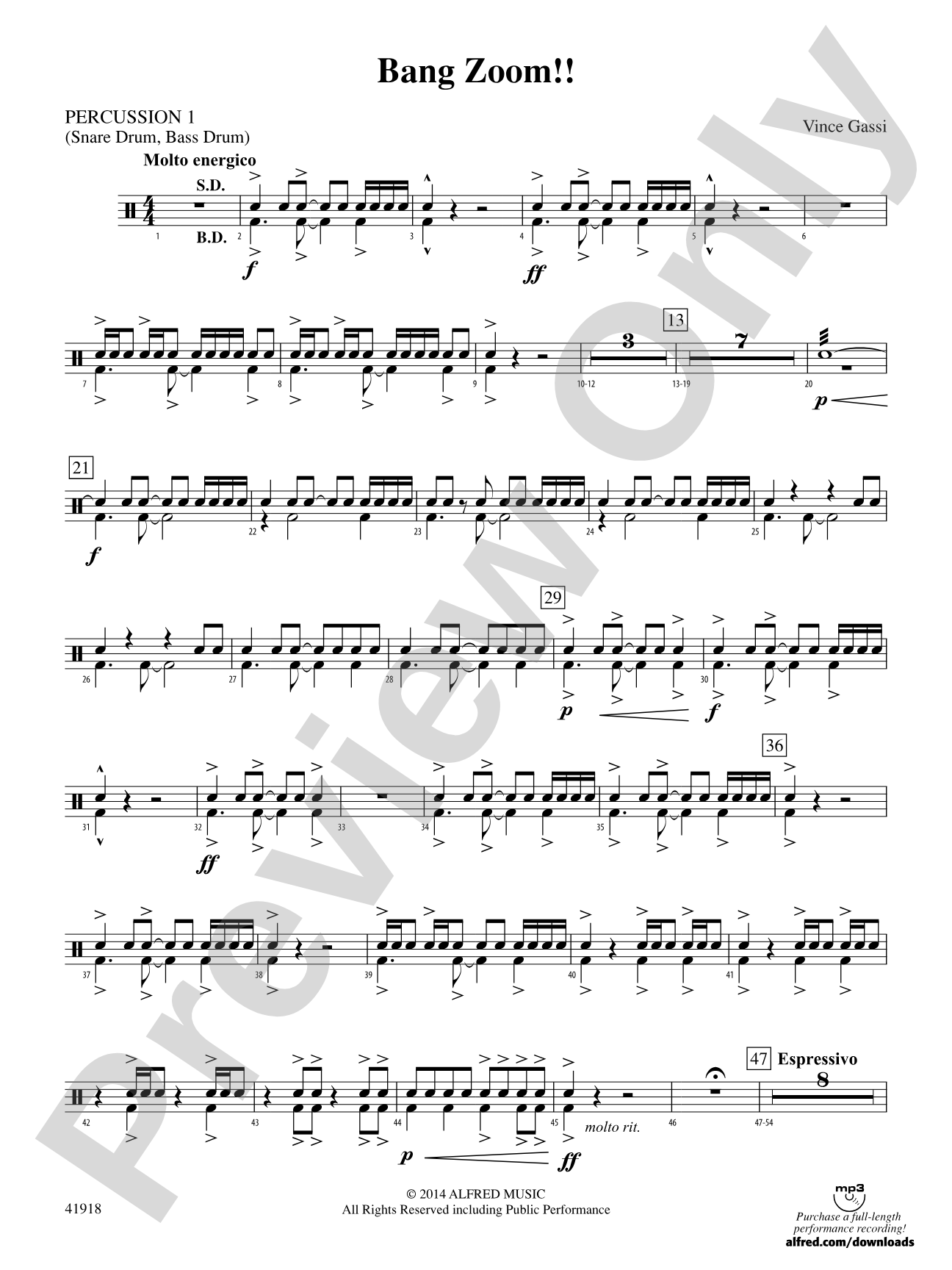 Bang Zoom!: 1st Percussion