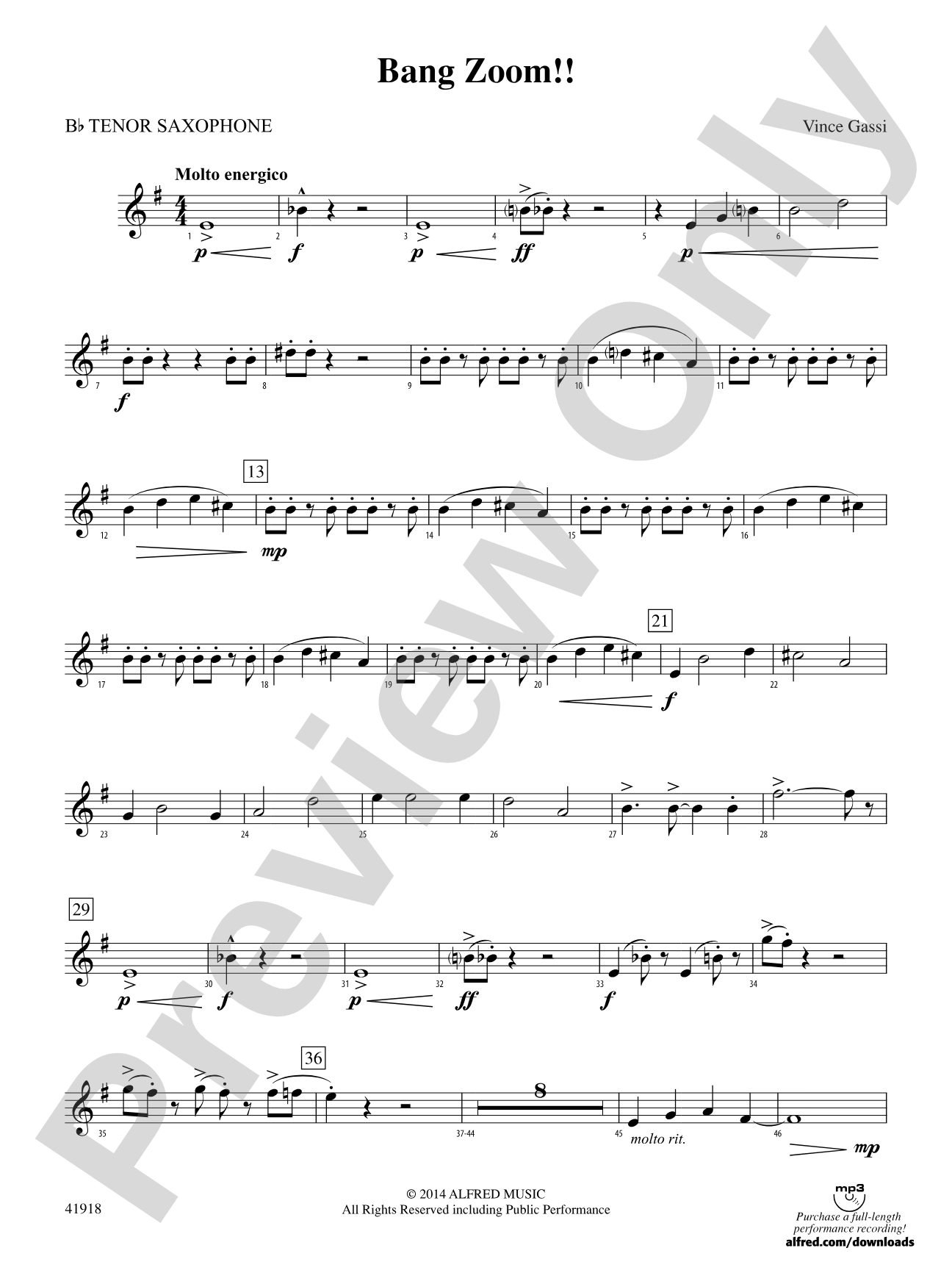 Bang Zoom!: B-flat Tenor Saxophone