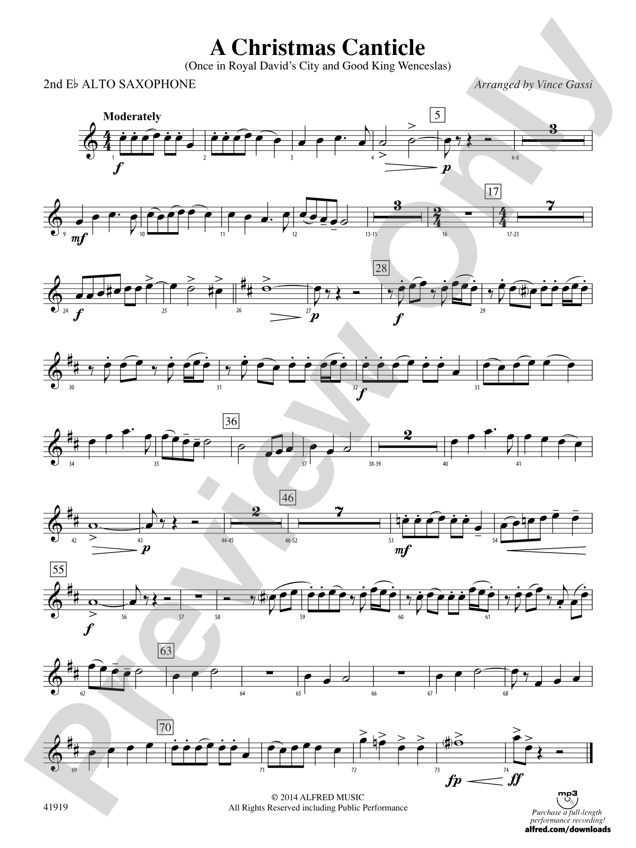 A Christmas Canticle: 2nd E-flat Alto Saxophone