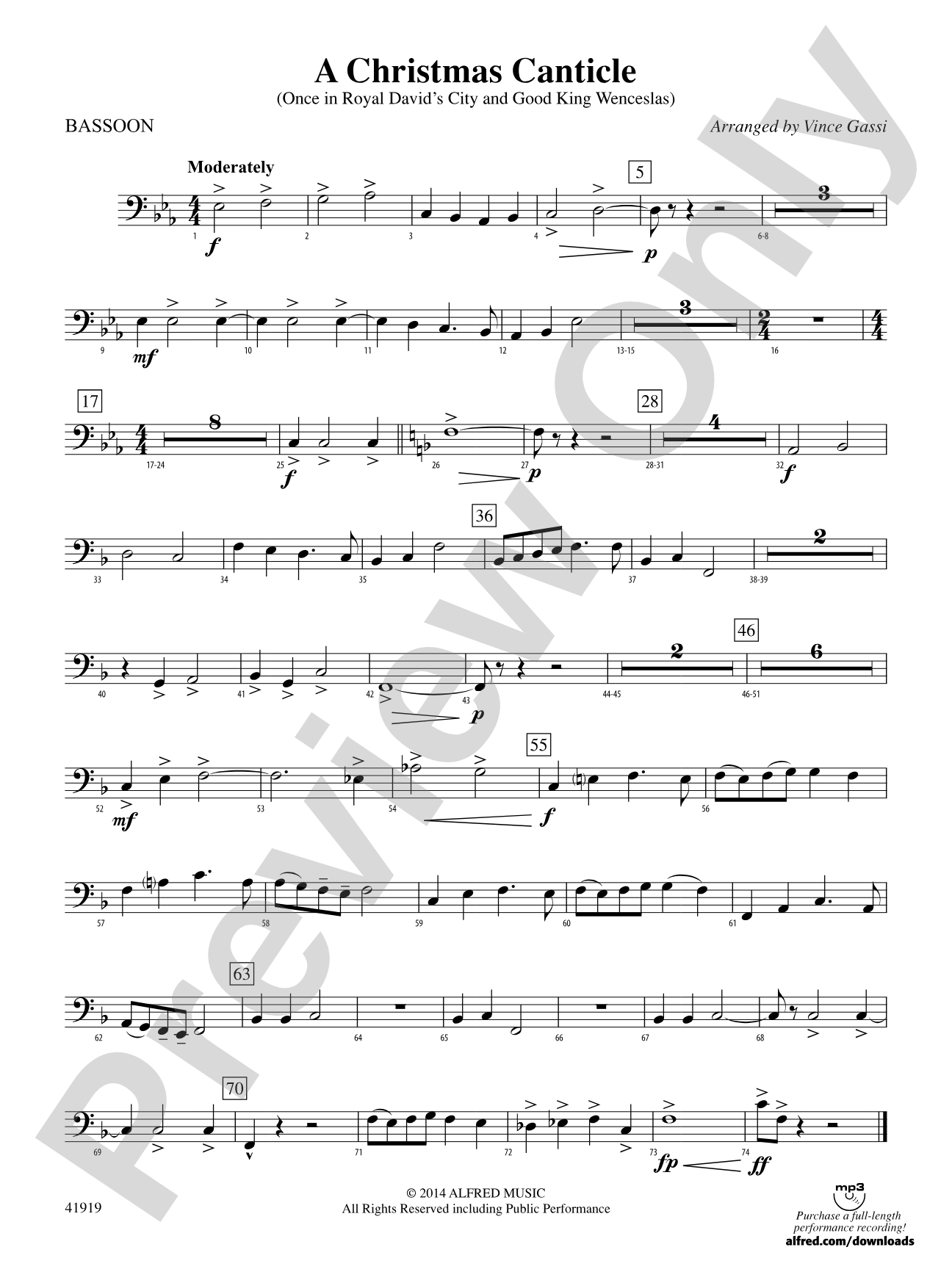 A Christmas Canticle: Bassoon