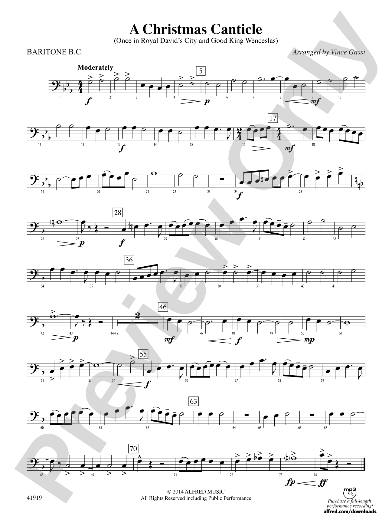 A Christmas Canticle: Baritone B.C.