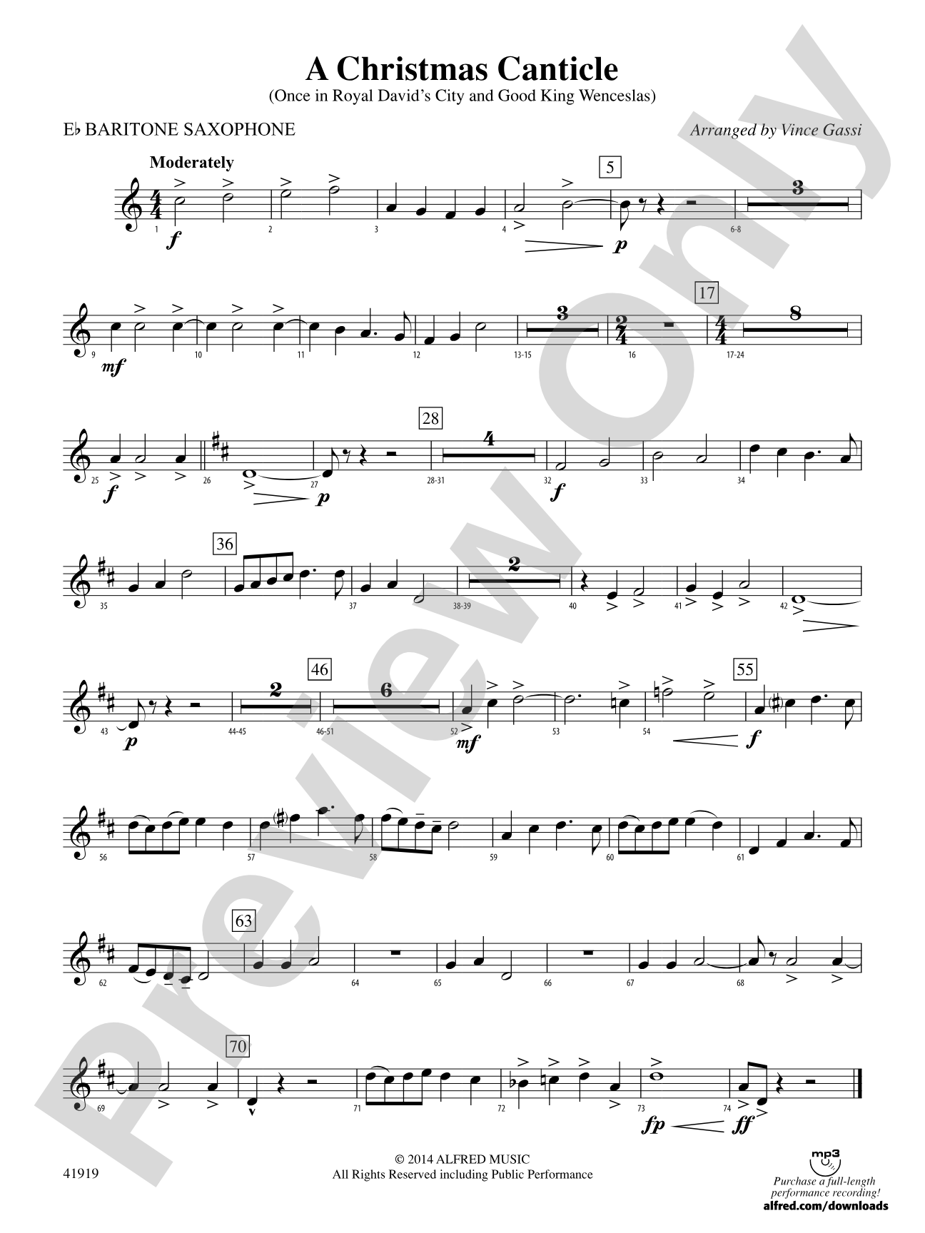 A Christmas Canticle: E-flat Baritone Saxophone
