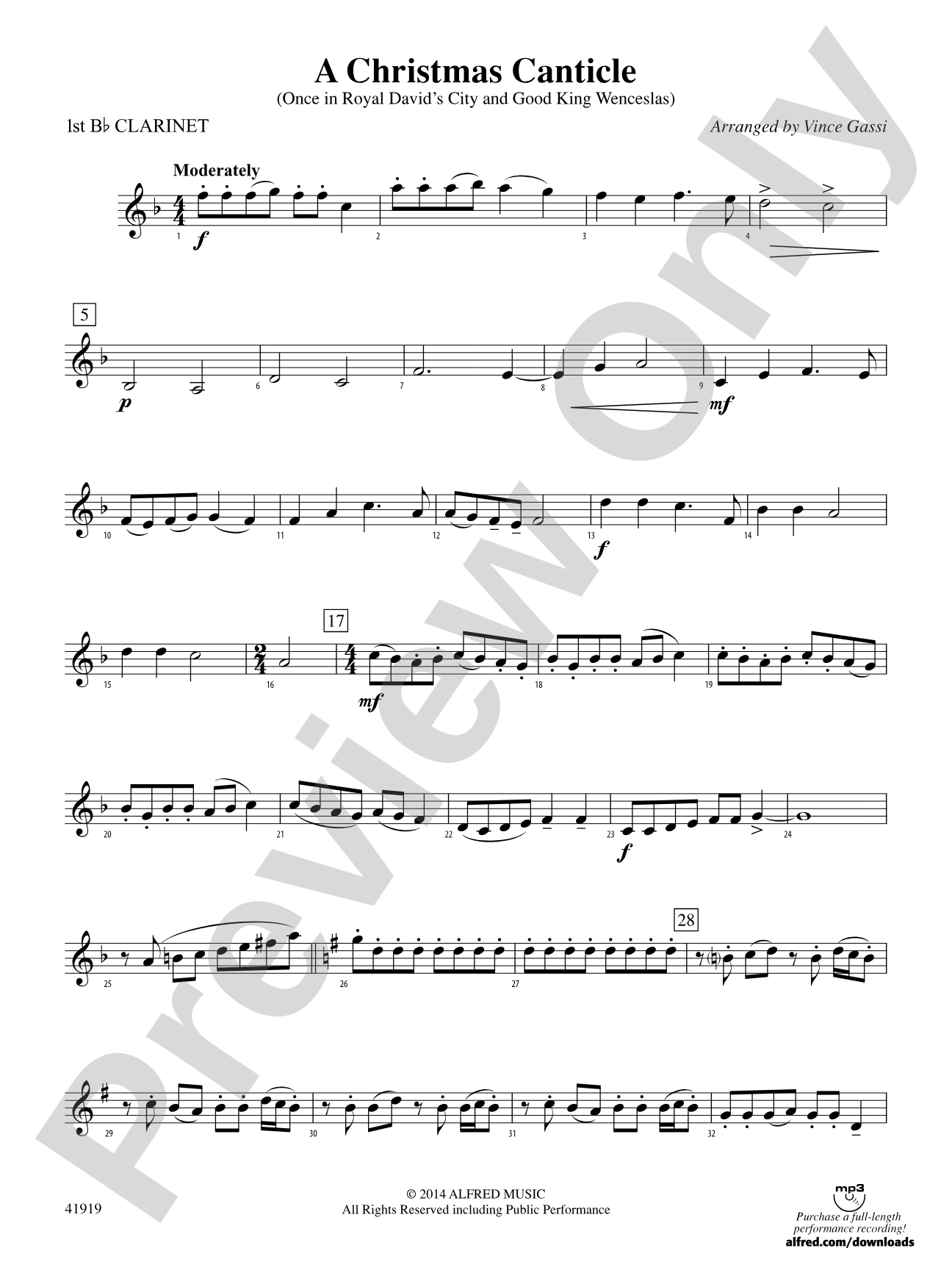 A Christmas Canticle: 1st B-flat Clarinet