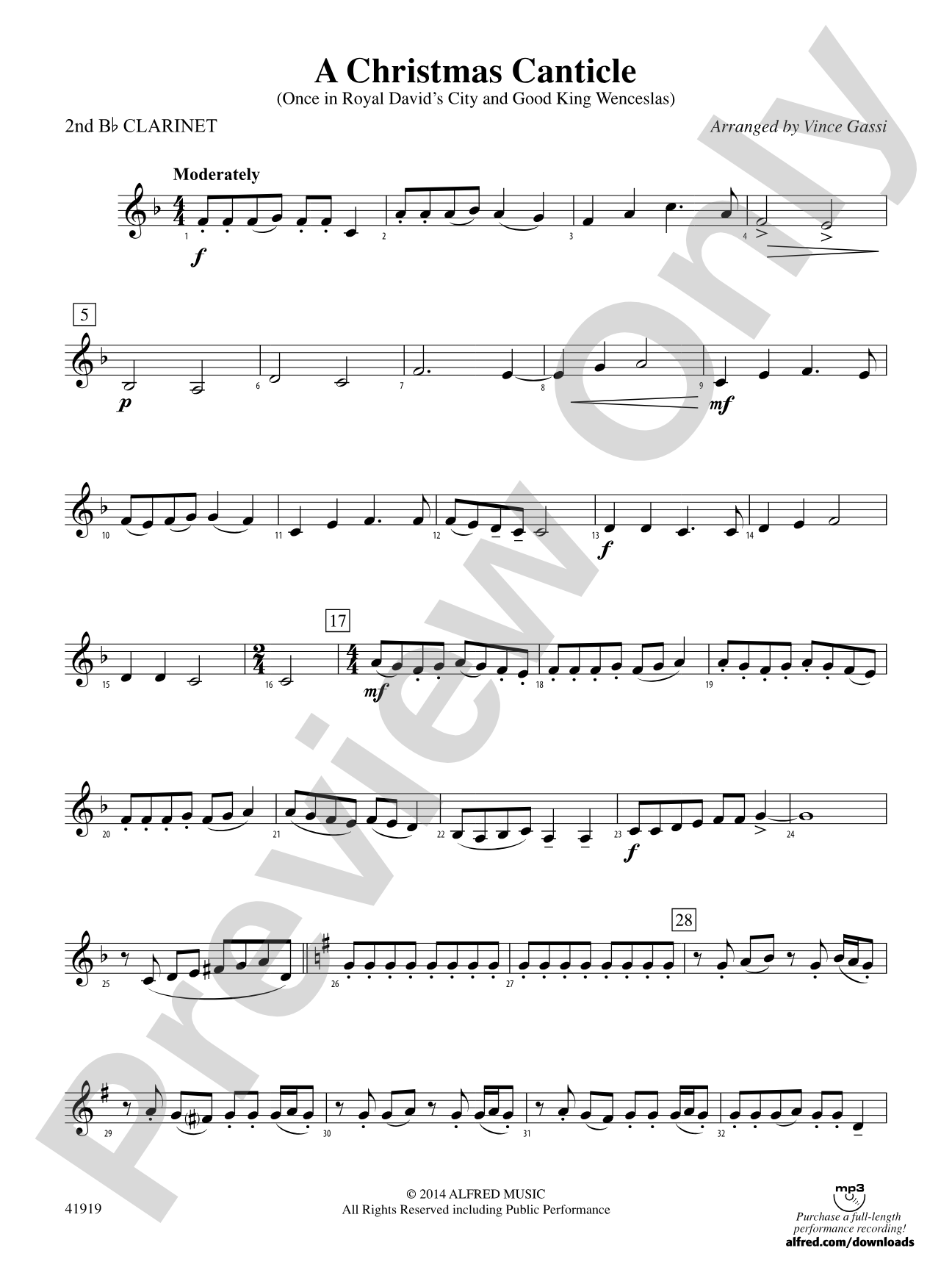 A Christmas Canticle: 2nd B-flat Clarinet