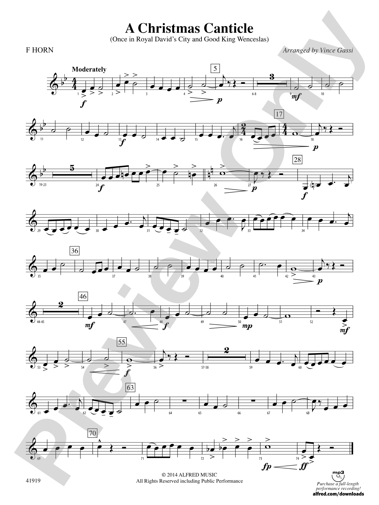 A Christmas Canticle: 1st F Horn