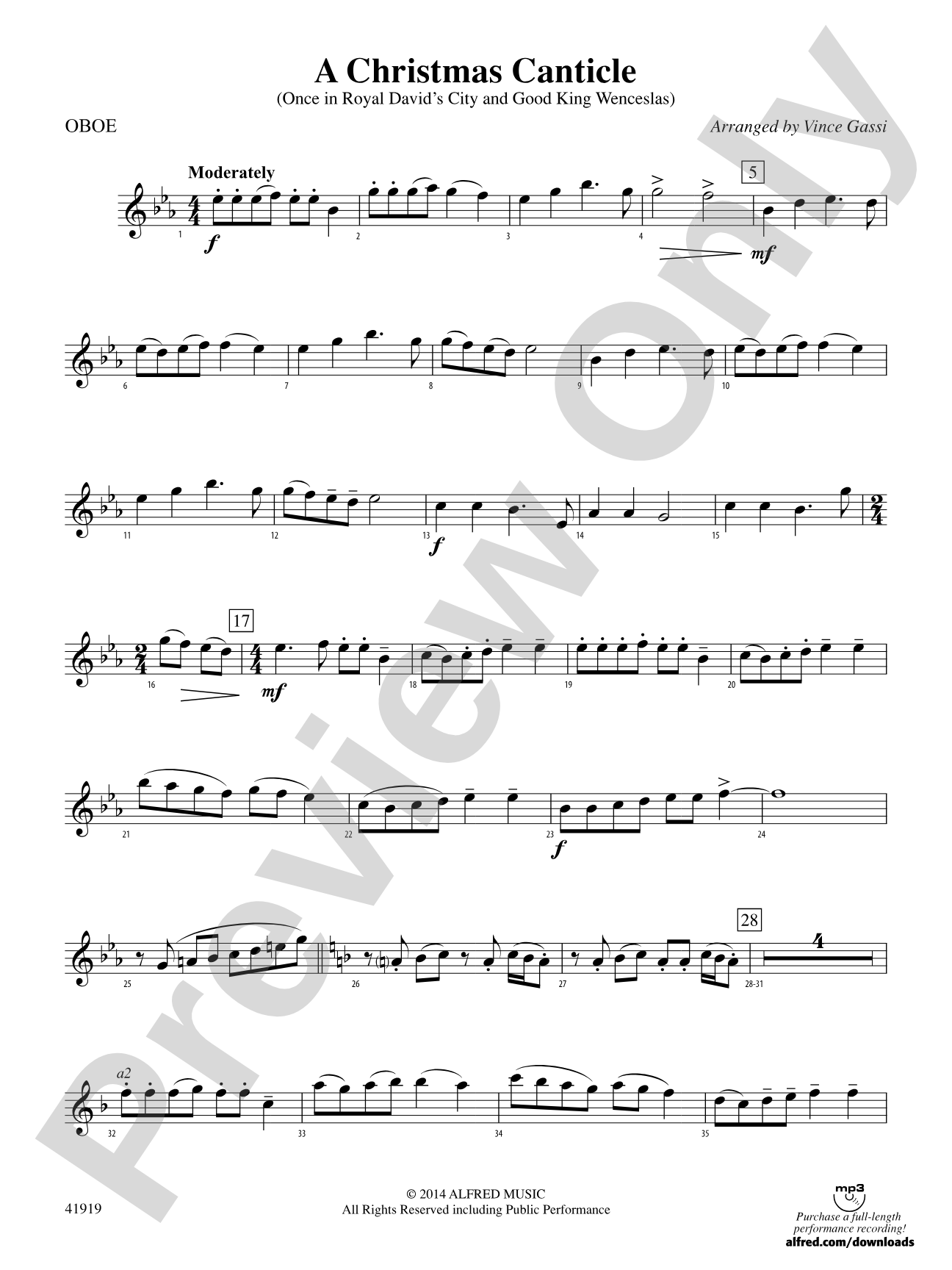 A Christmas Canticle: Oboe