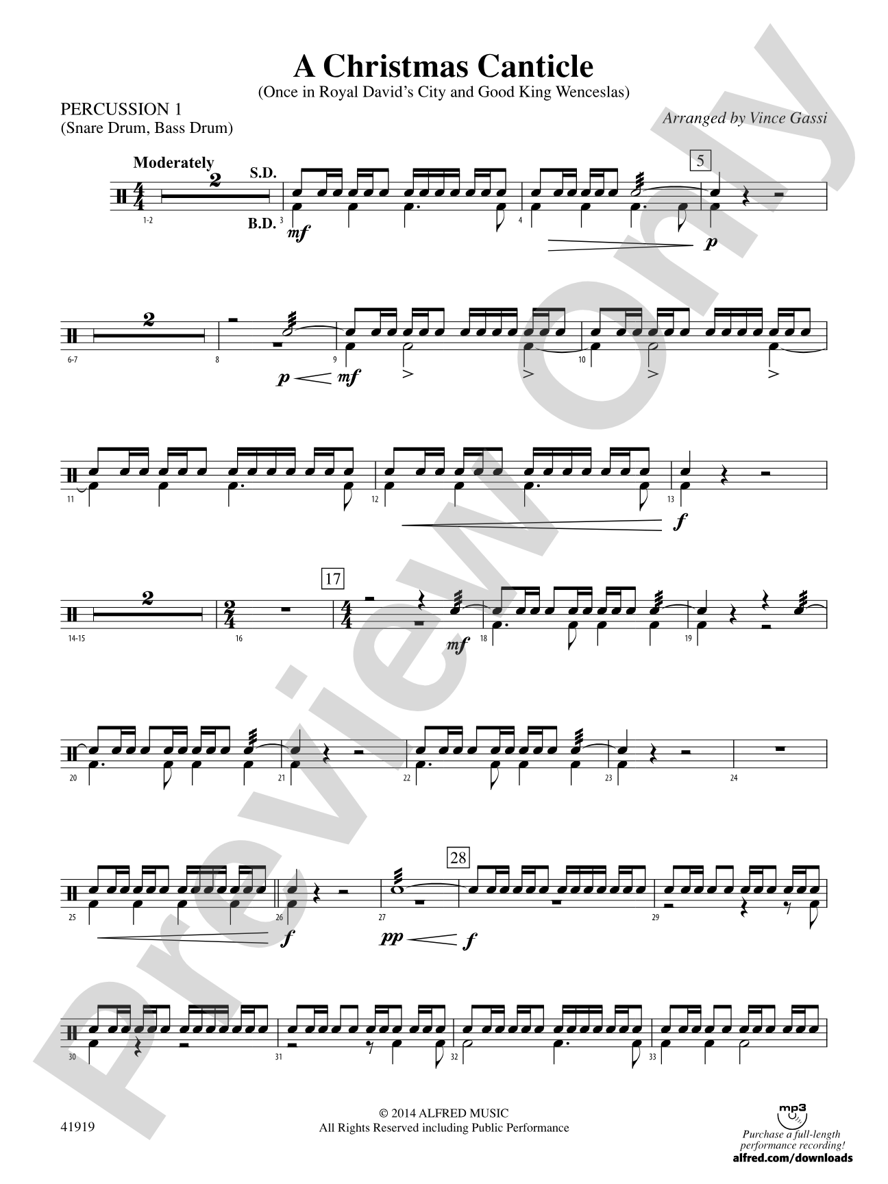 A Christmas Canticle: 1st Percussion