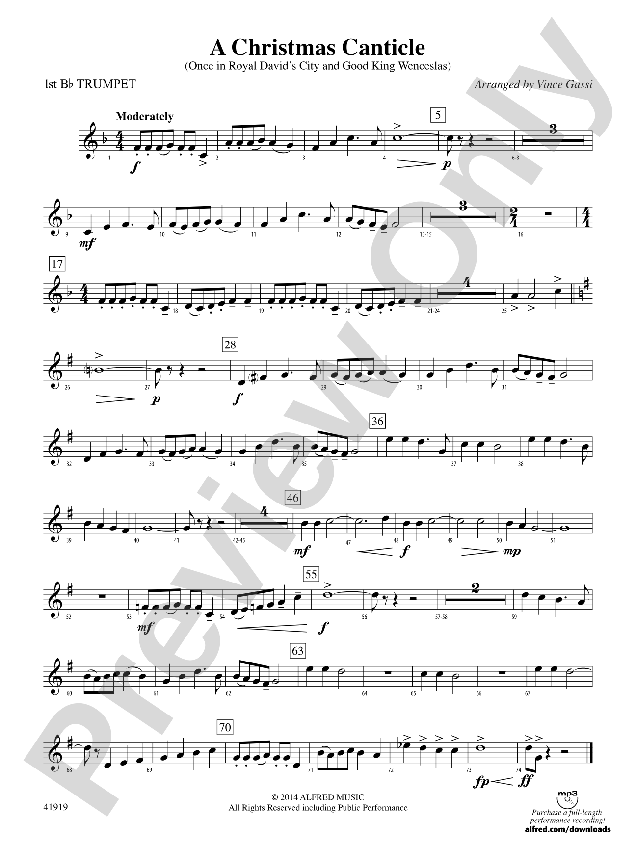 A Christmas Canticle: 1st B-flat Trumpet