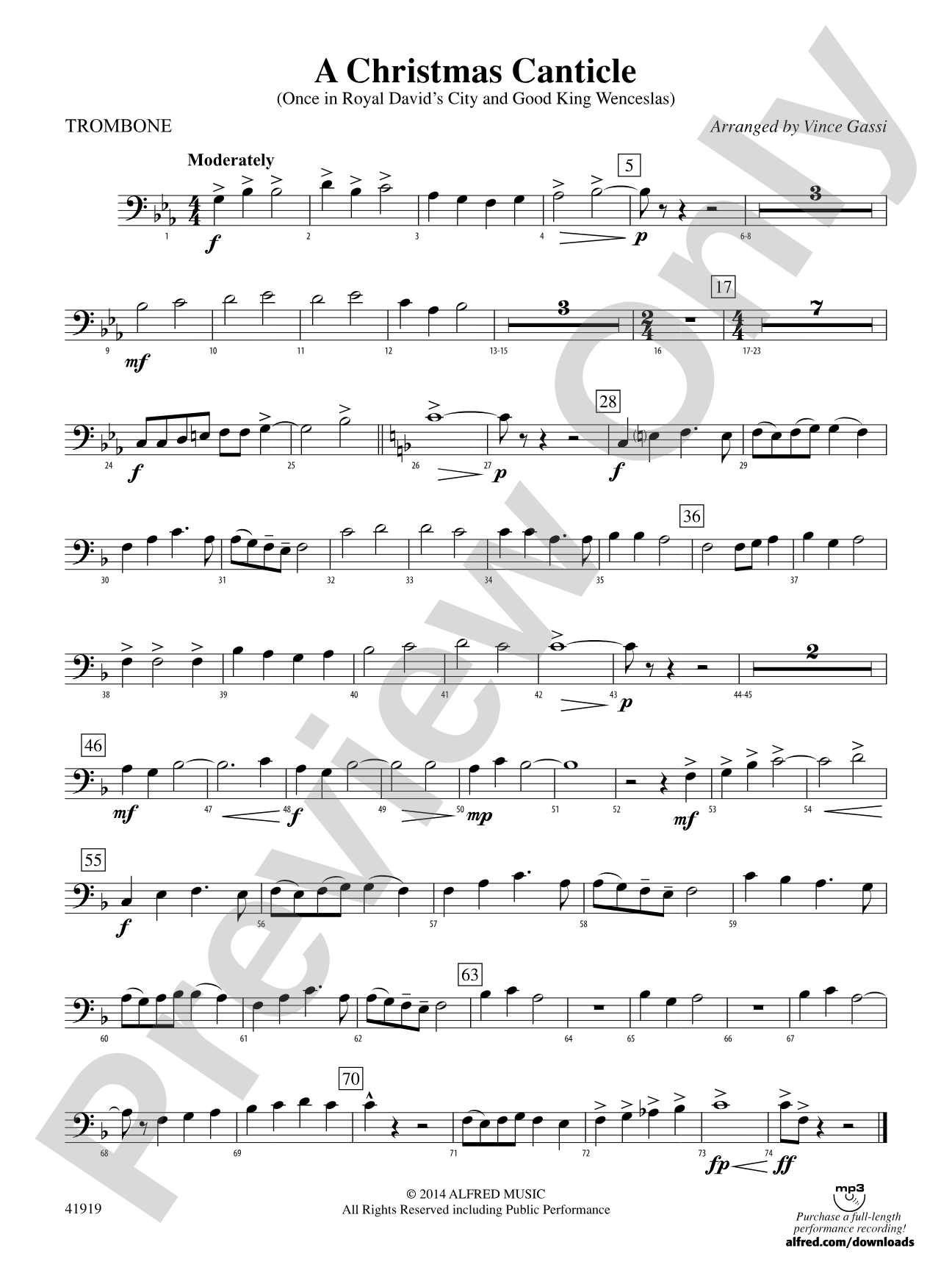 A Christmas Canticle: 1st Trombone