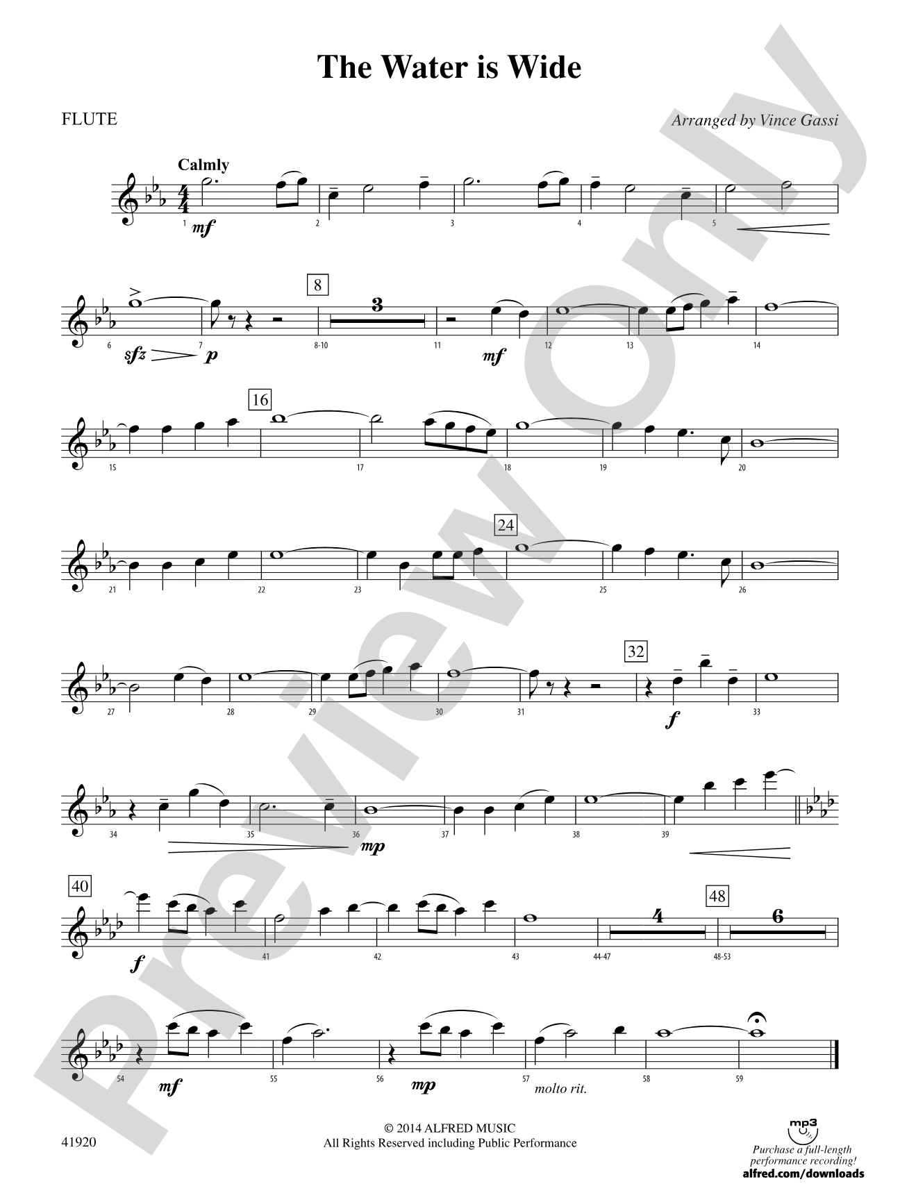 The Water Is Wide: Flute