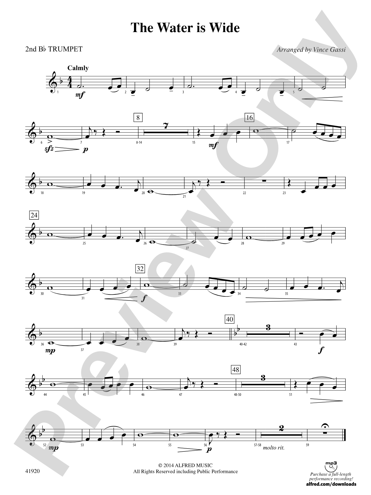 The Water Is Wide: 2nd B-flat Trumpet
