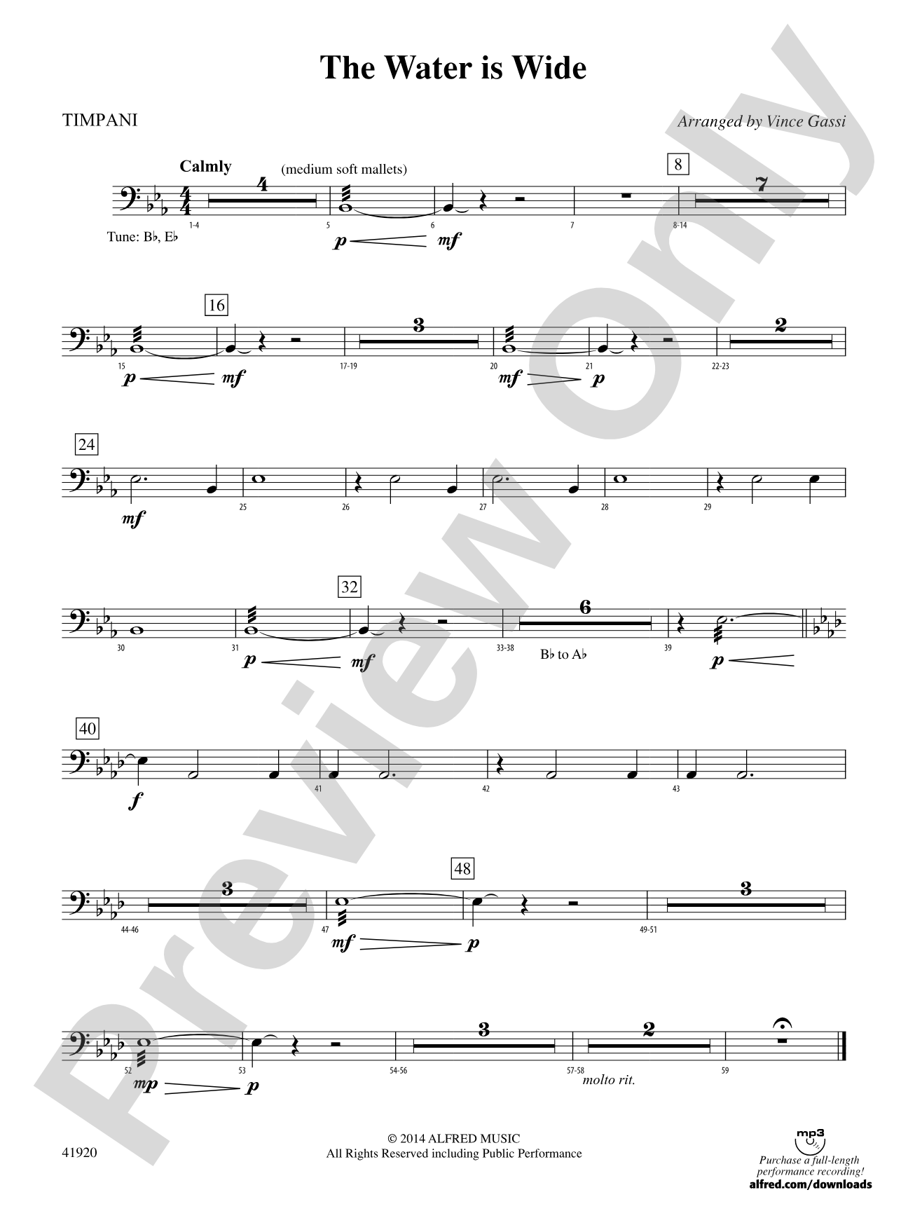 The Water Is Wide: Timpani