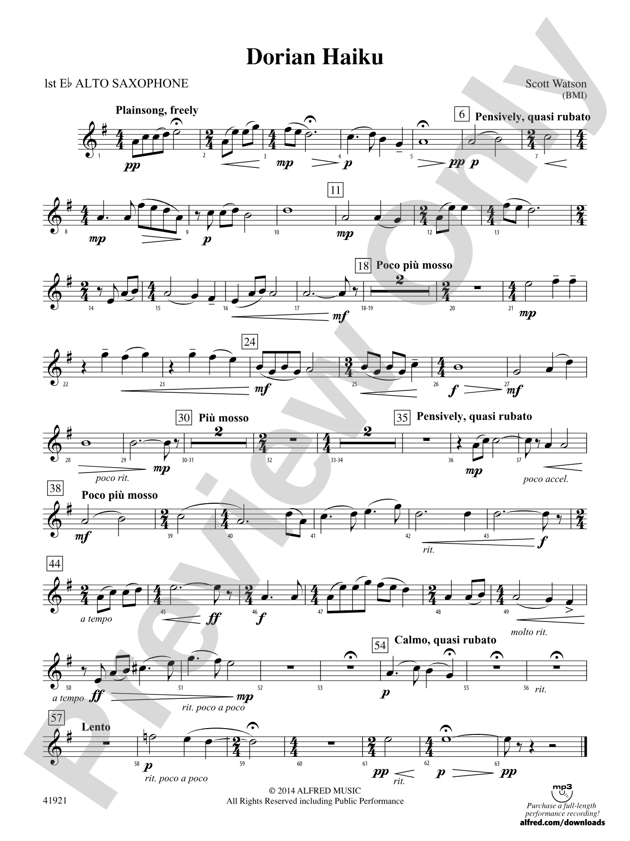 Dorian Haiku: E-flat Alto Saxophone