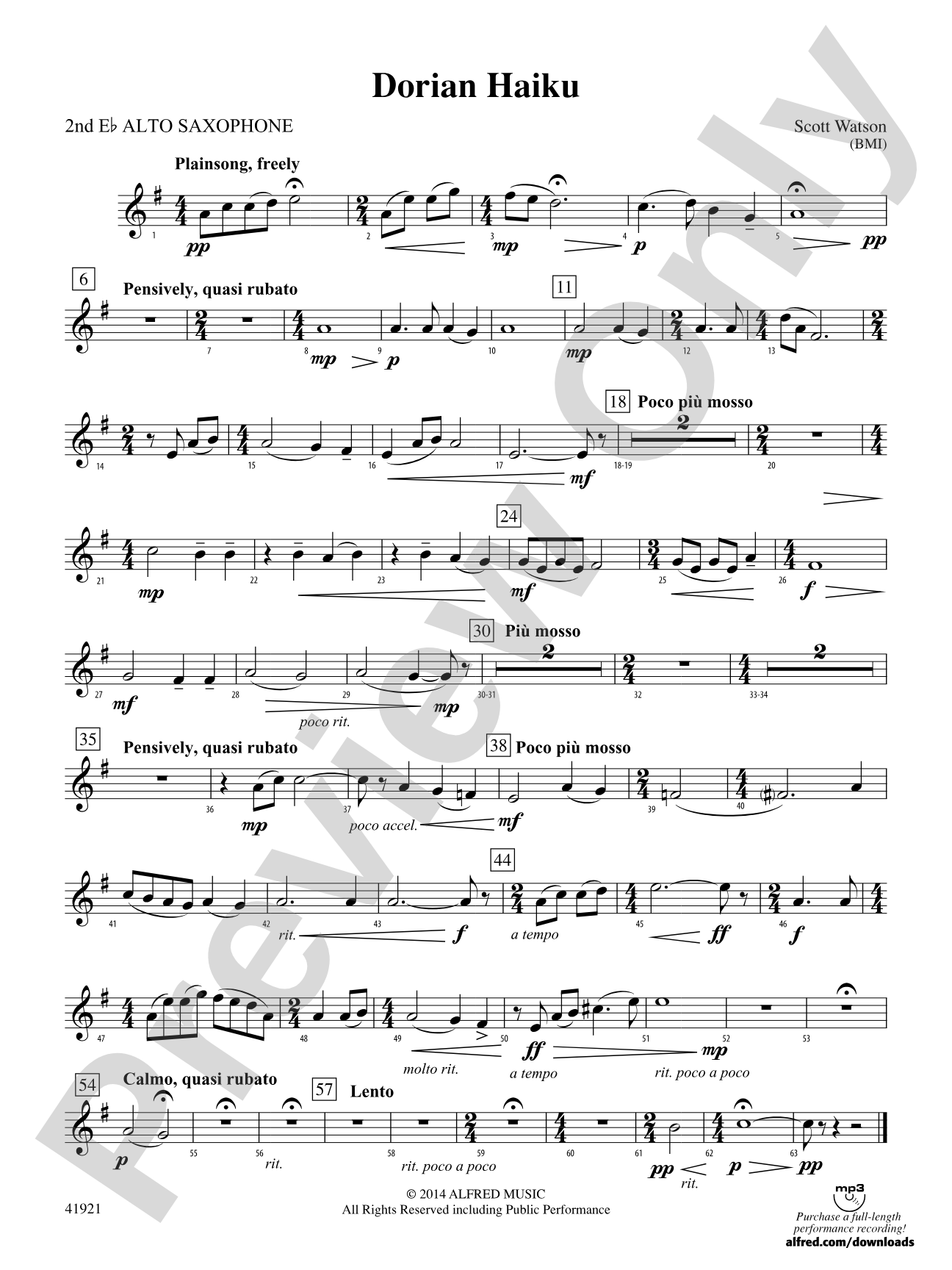 Dorian Haiku: 2nd E-flat Alto Saxophone