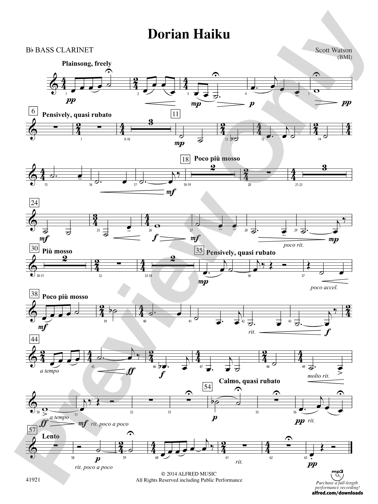 Dorian Haiku: B-flat Bass Clarinet