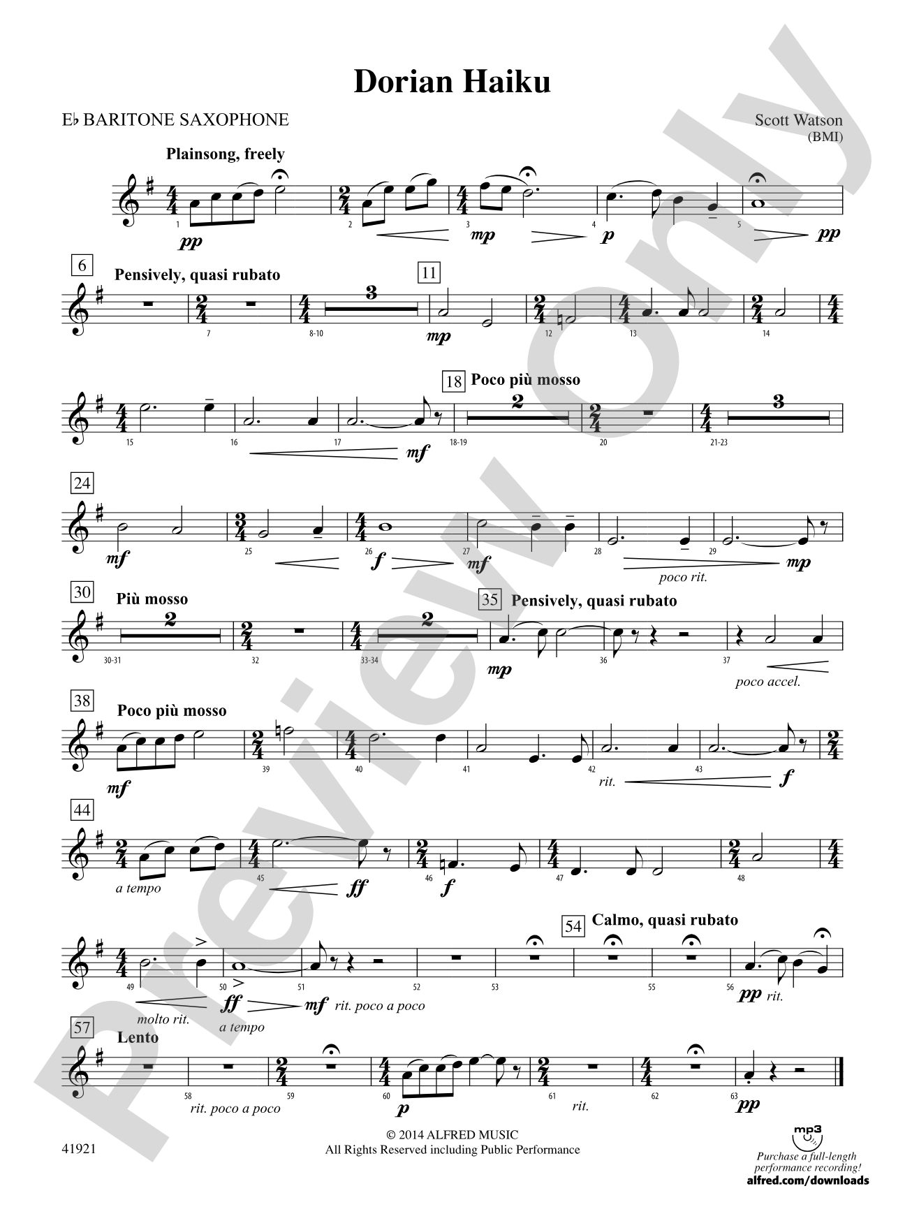 Dorian Haiku: E-flat Baritone Saxophone