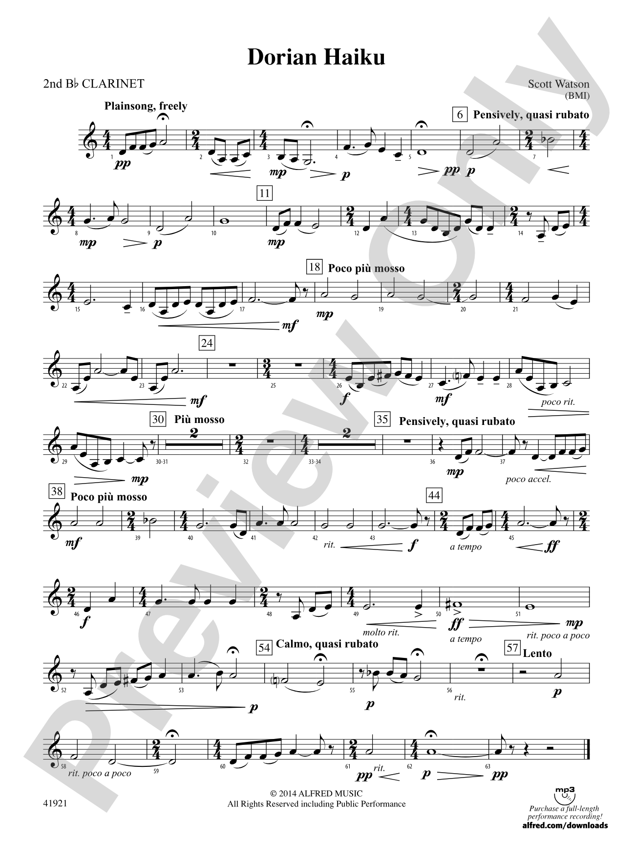 Dorian Haiku: 2nd B-flat Clarinet