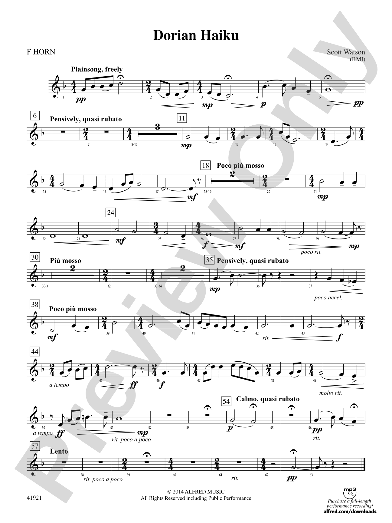 Dorian Haiku: 1st F Horn